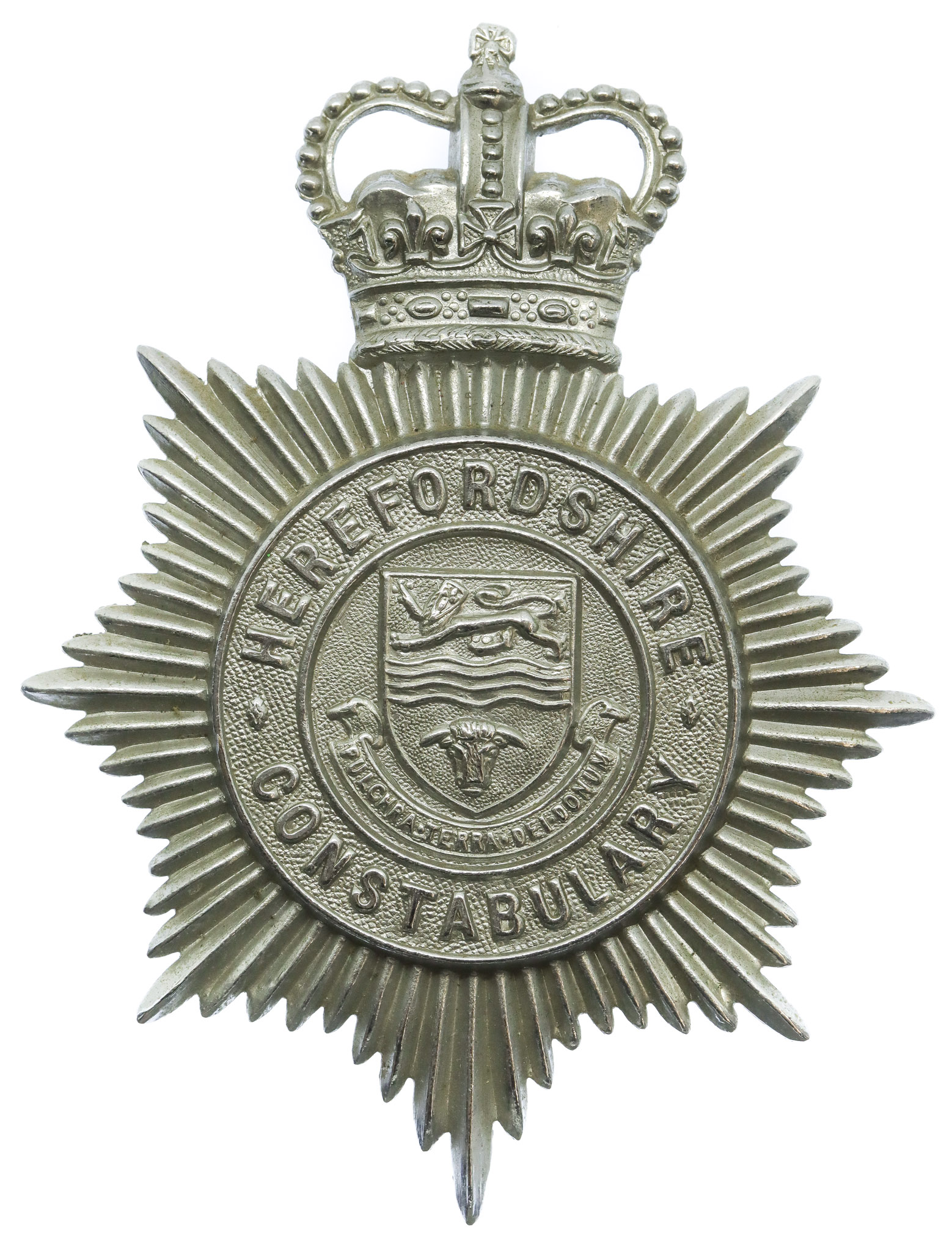 Herefordshire Constabulary Helmet Plate - Queen's Crown