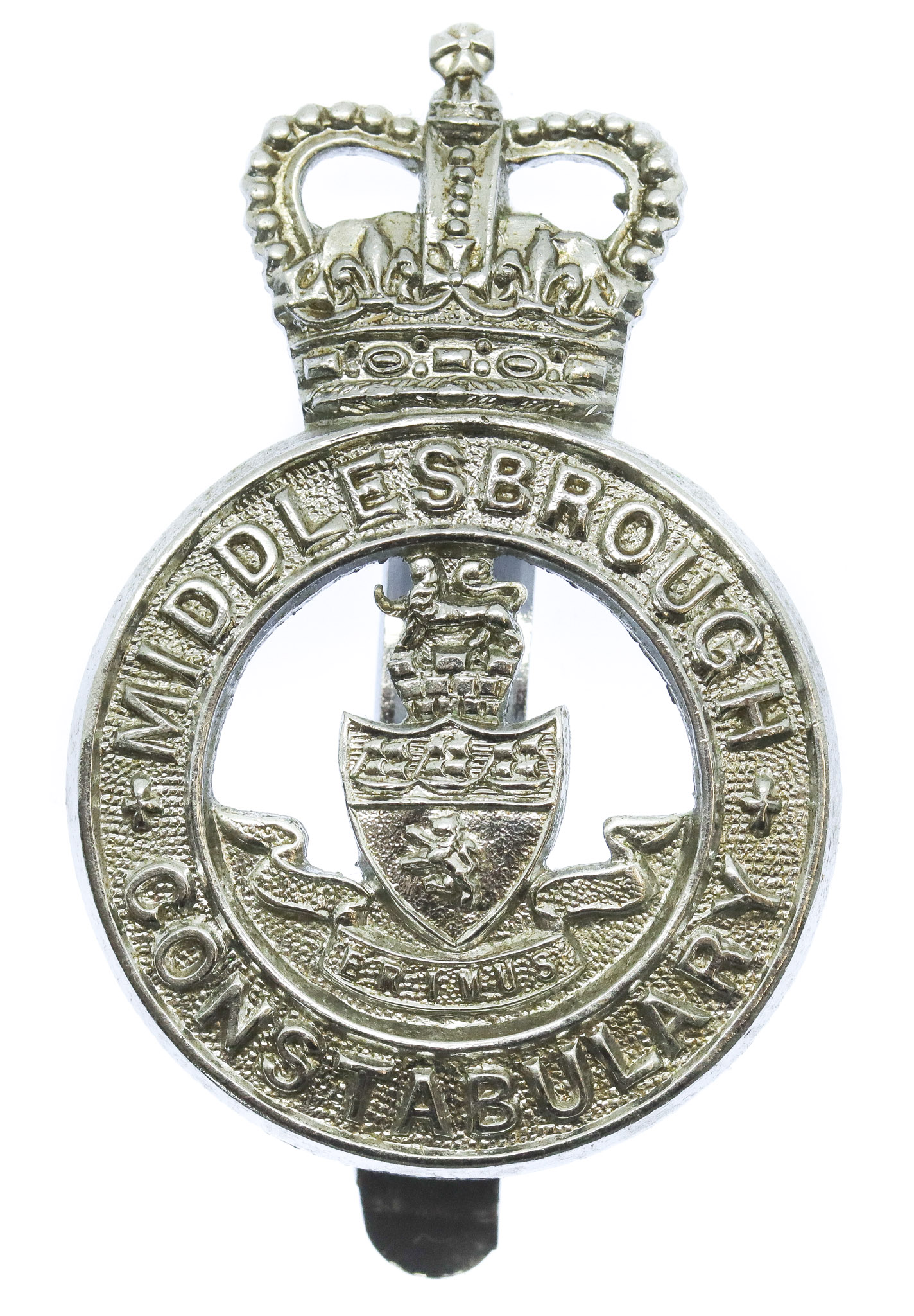 Middlesbrough Borough Police Cap Badge - Queen's Crown