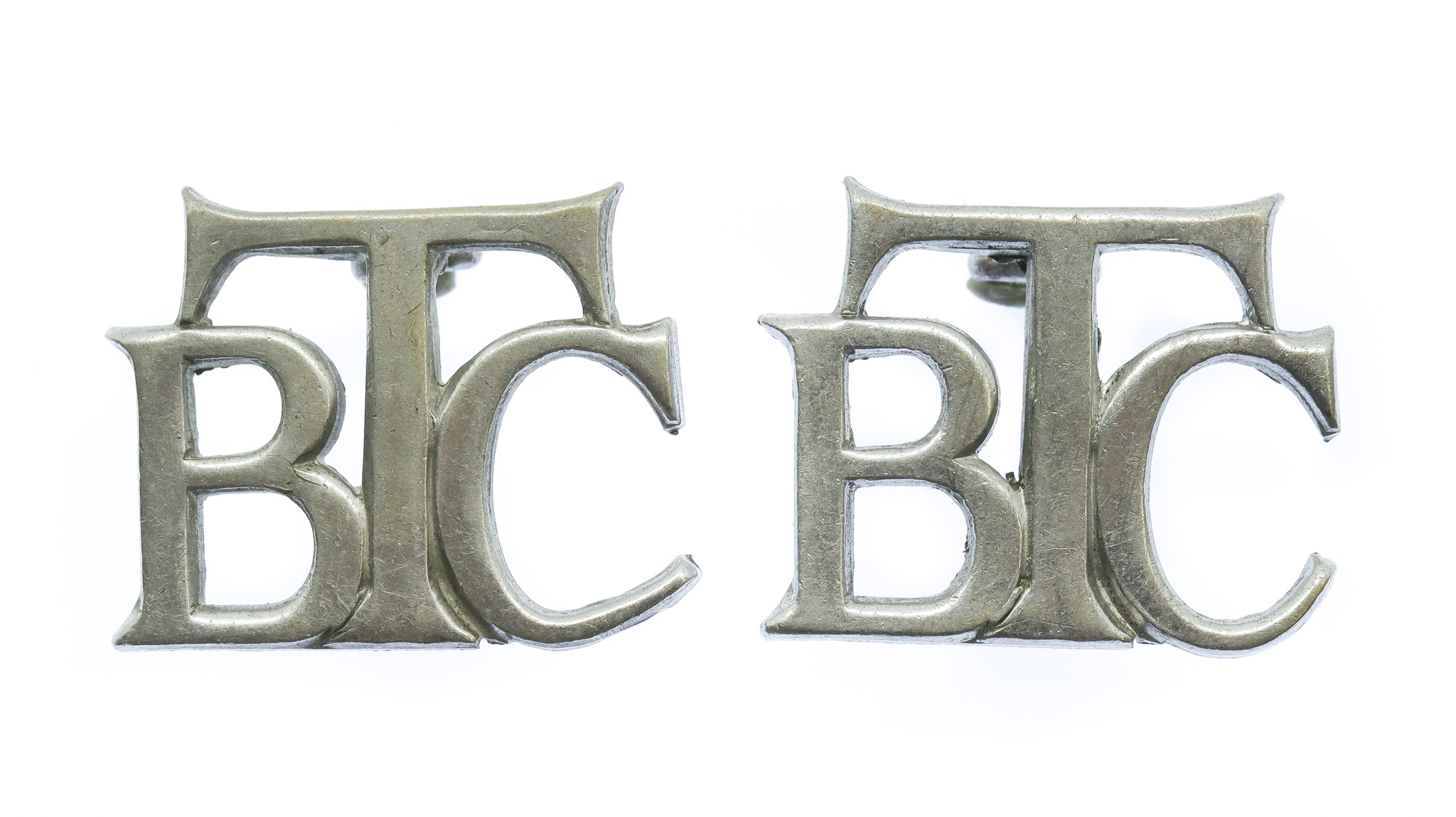 Pair of British Transport Commission Police (B.T.C.) Collar Badges