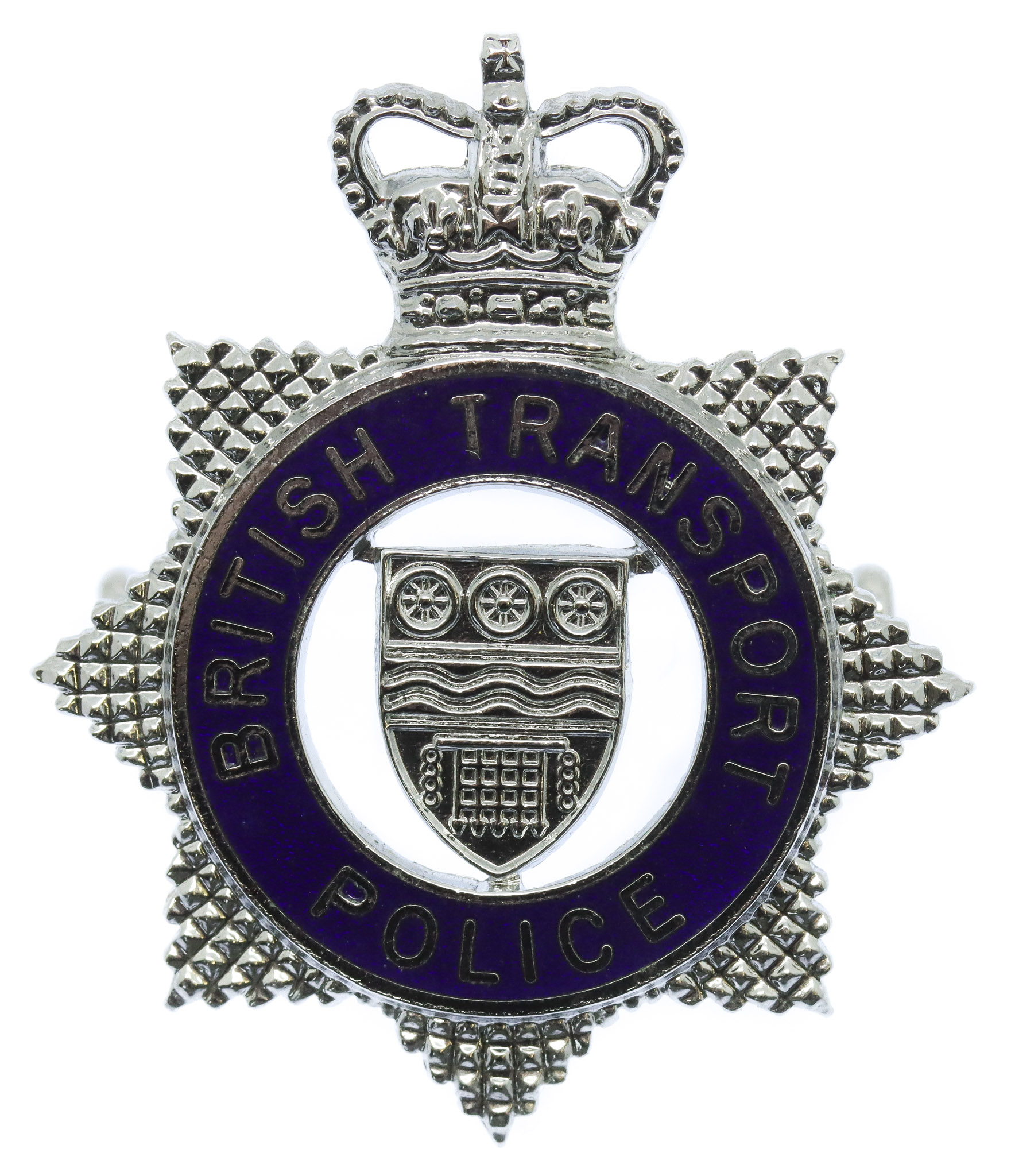 British Transport Police (B.T.P.) Senior Officer's Enamelled Cap Badge - Queen's Crown