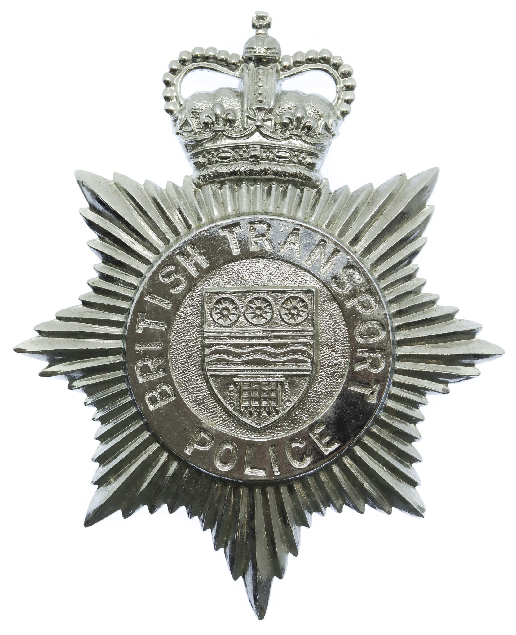 British Transport Police (B.T.P.) Helmet Plate - Queen's Crown