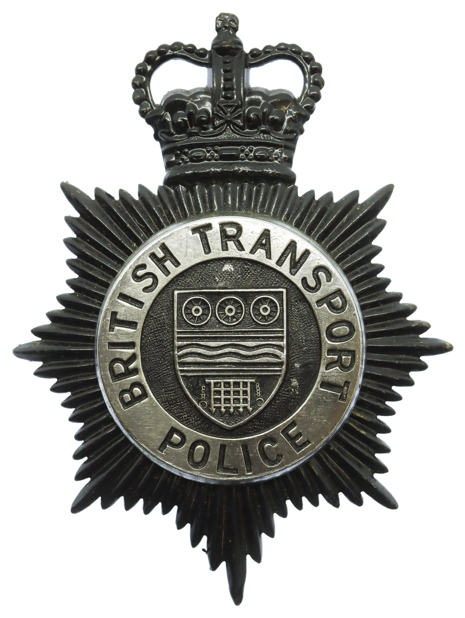 British Transport Police (B.T.P.) Night Helmet Plate - Queen's Crown
