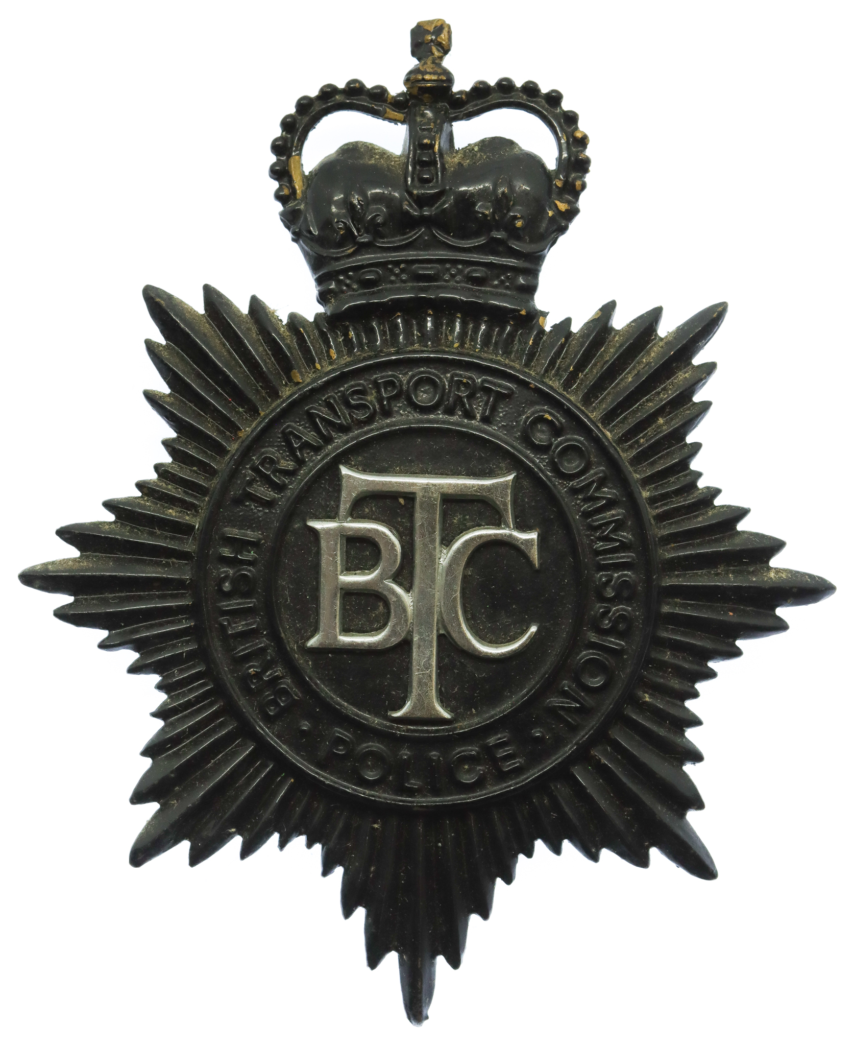 British Transport Commission (B.T.C.) Police Helmet Plate - Queen's Crown