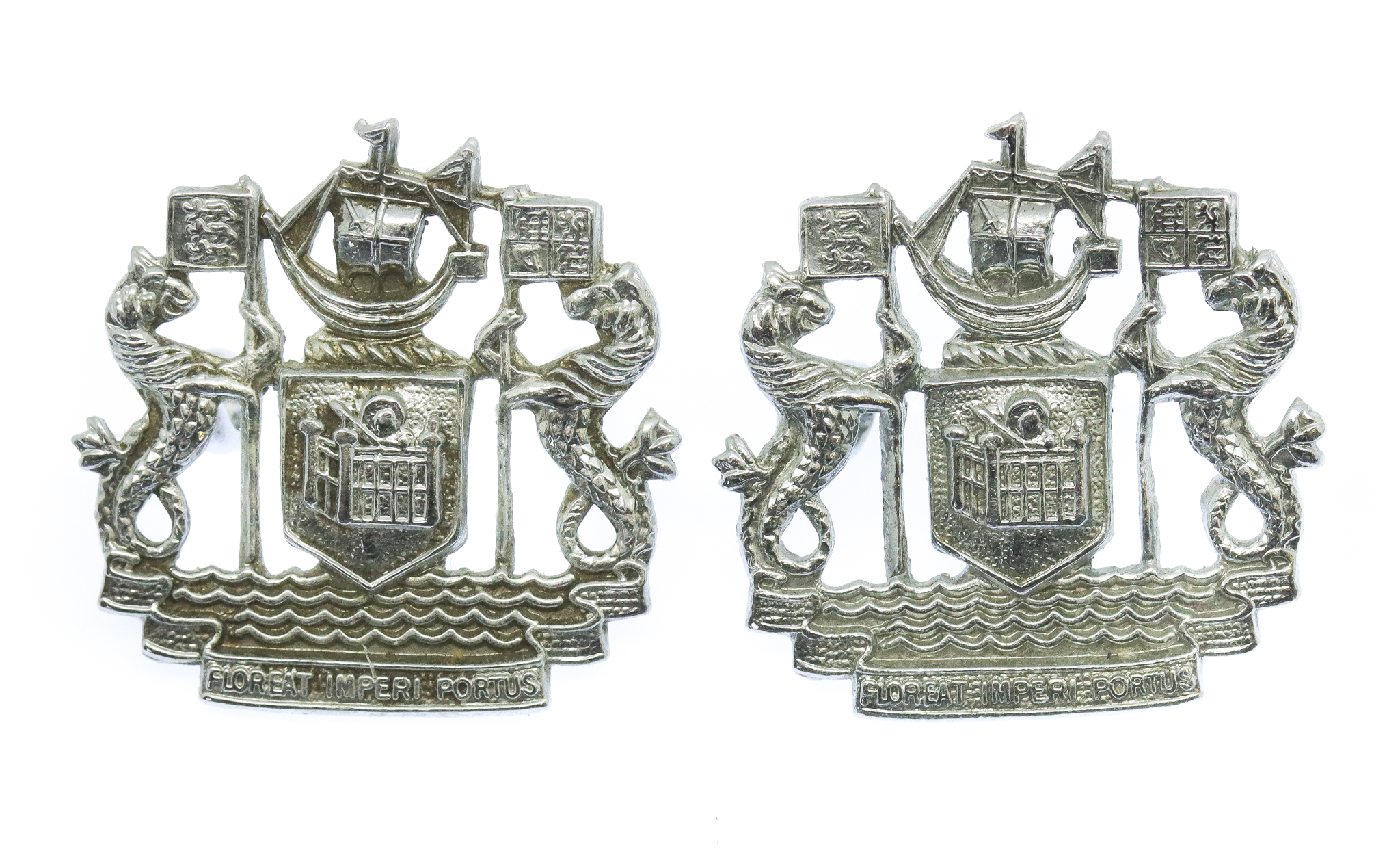 Pair of Port of London Authority Police Collar Badges