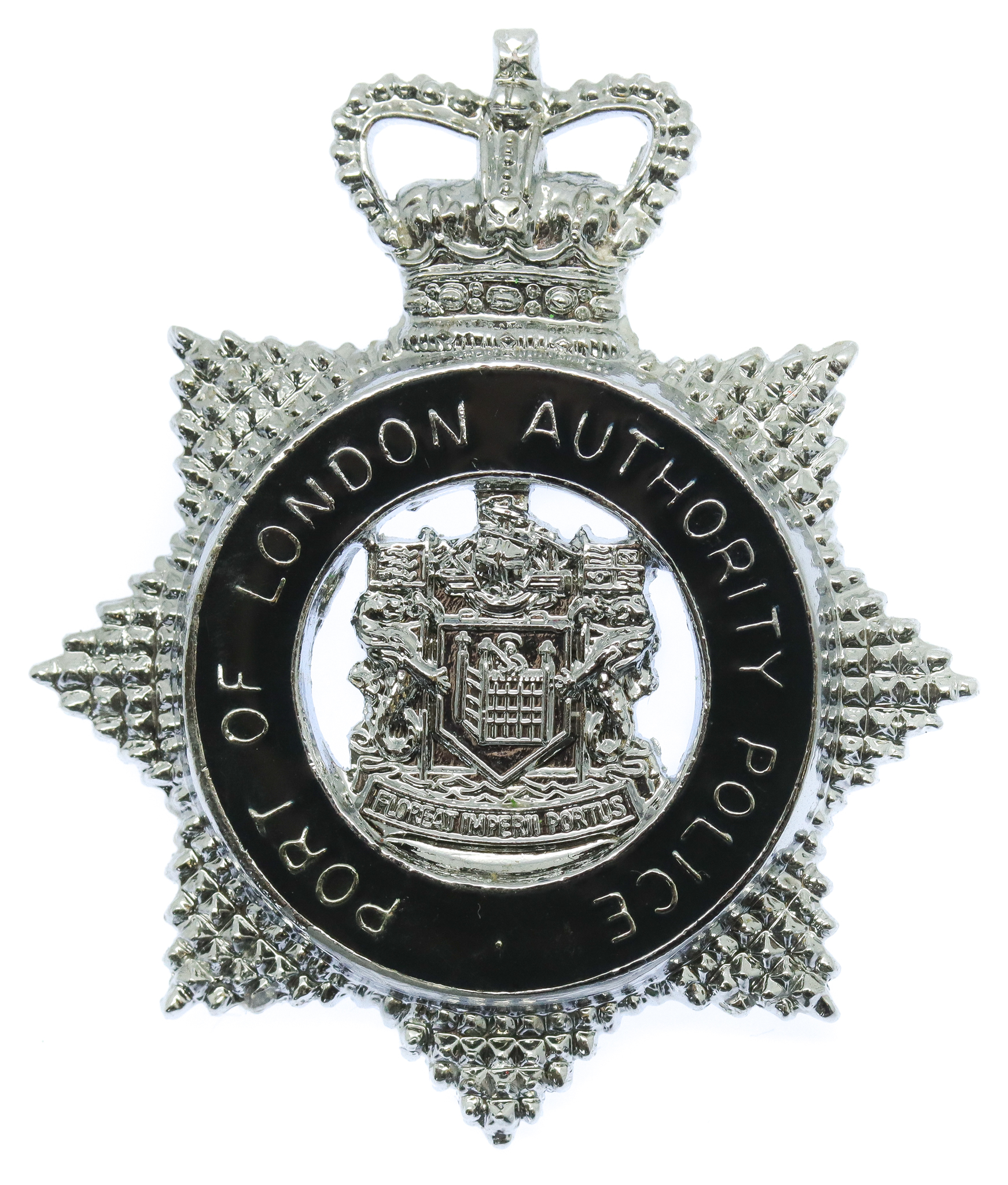 Port of London Authority Police Senior Officer's Enamelled Cap Badge - Queen's Crown