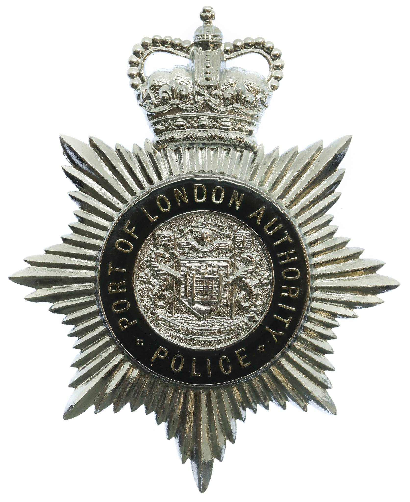 Port of London Authority Police Enamelled Helmet Plate - Queen's Crown