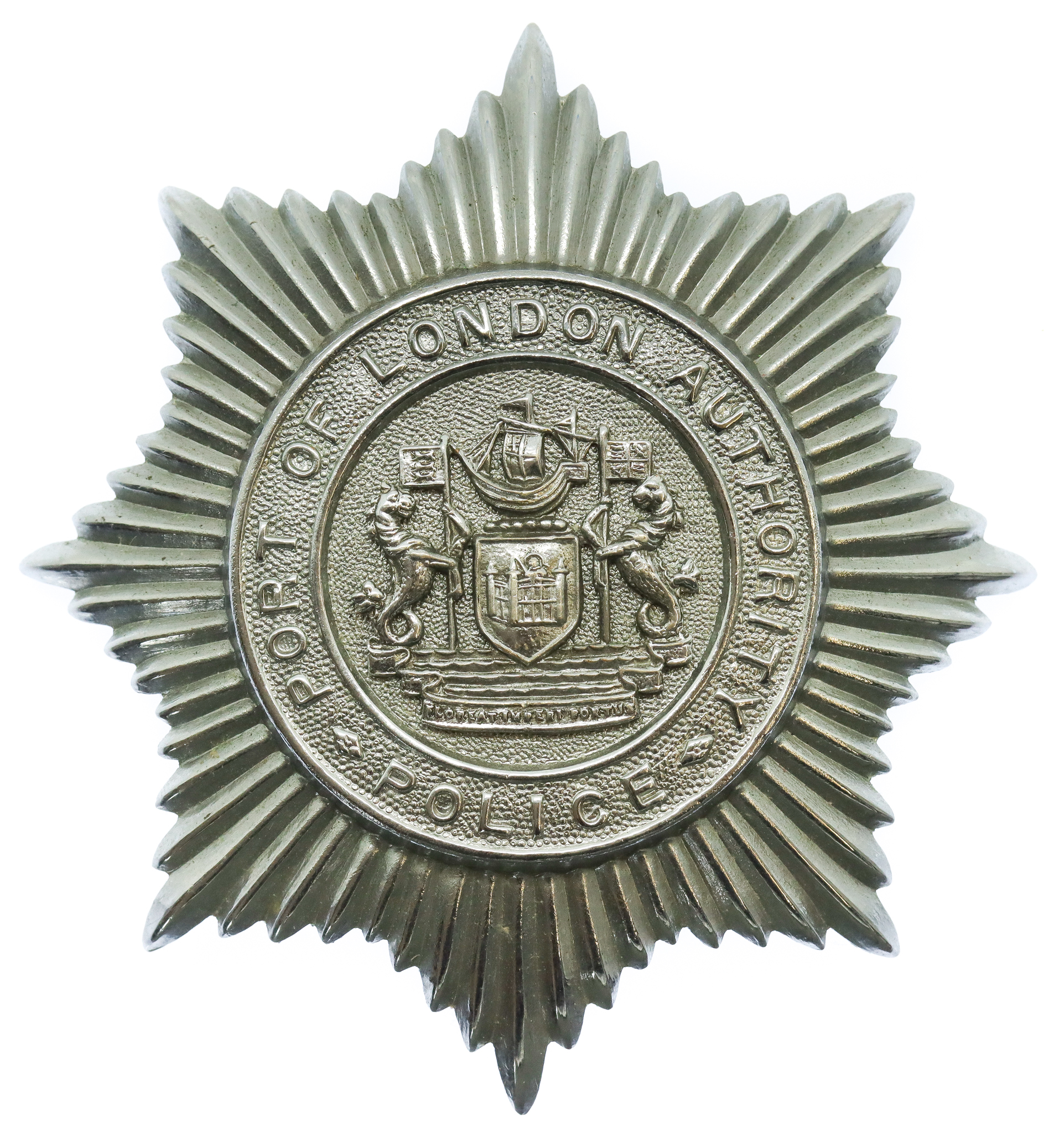 Port of London Authority Police Chrome Star Helmet Plate