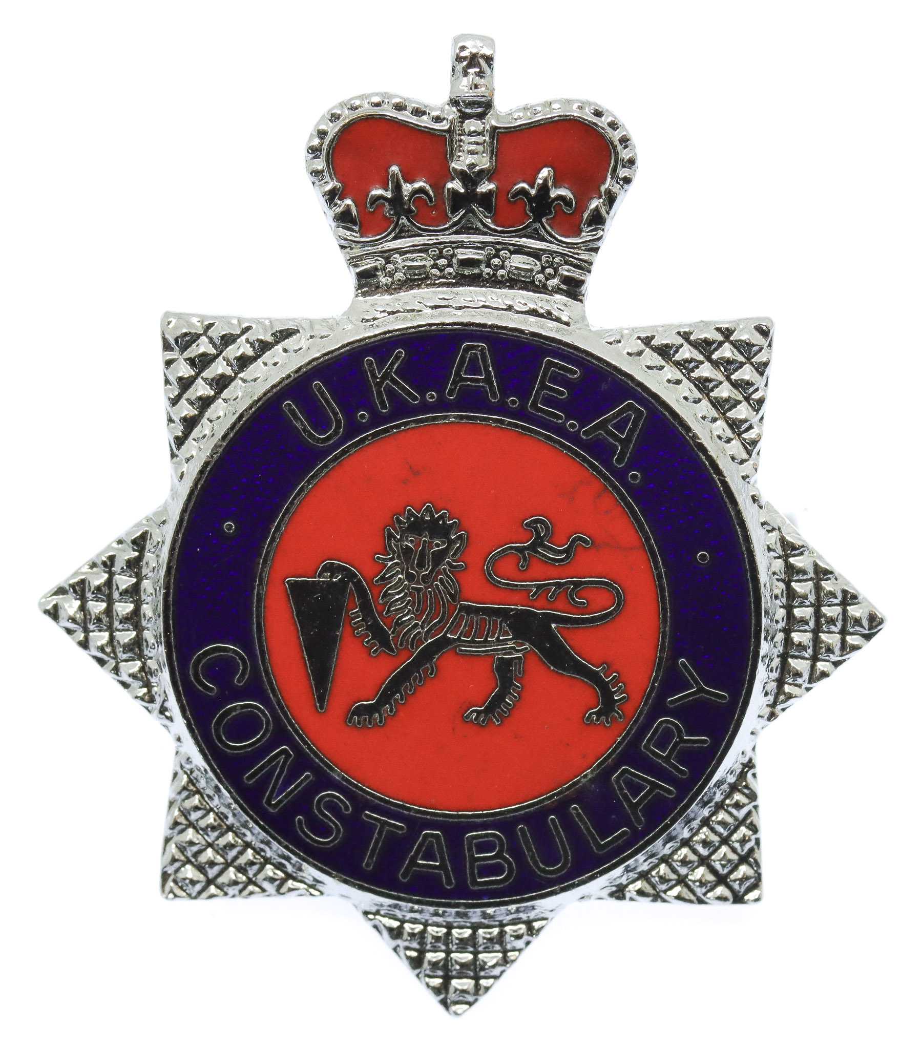 United Kingdom Atomic Energy Authority (U.K.A.E.A.) Constabulary Enamelled Cap Badge - Queen's Crown