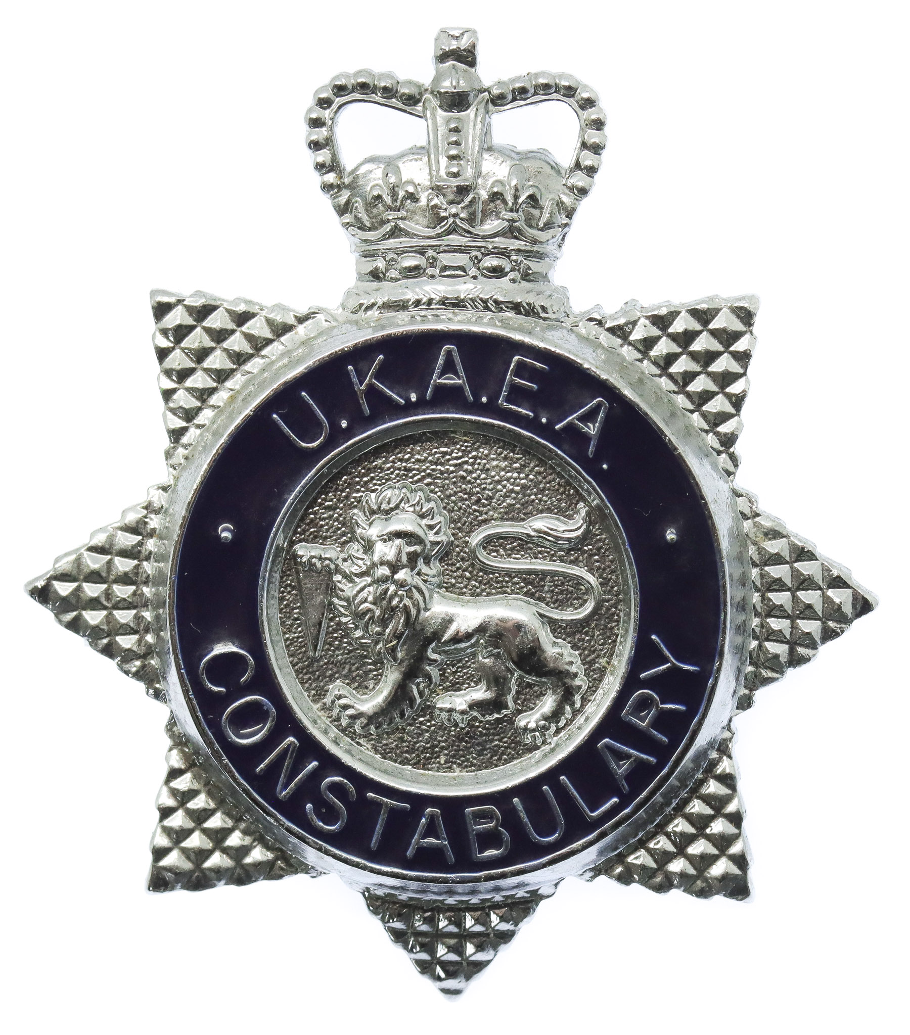 United Kingdom Atomic Energy Authority (U.K.A.E.A.) Constabulary Enamelled Cap Badge - Queen's Crown
