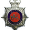 United Kingdom Atomic Energy Authority (U.K.A.E.A.) Constabulary Red & Blue Enamelled Helmet Plate - Queen's Crown
