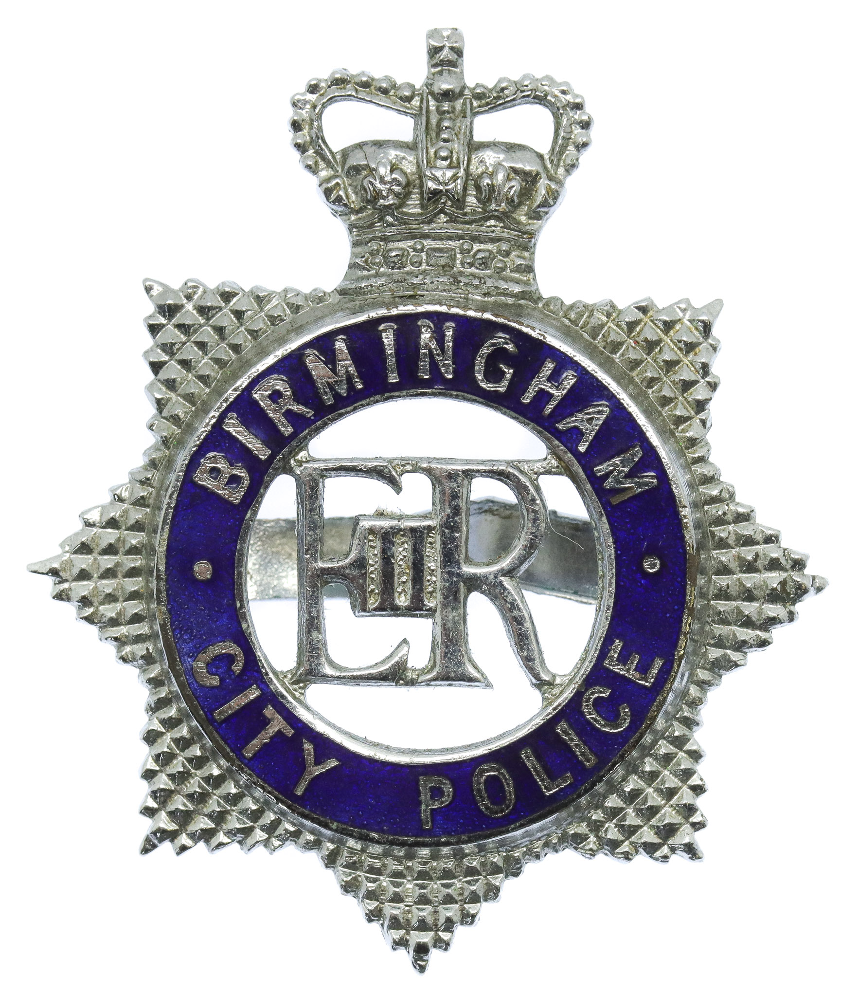 Birmingham City Police Senior Officer's Enamelled Cap Badge - Queen's Crown