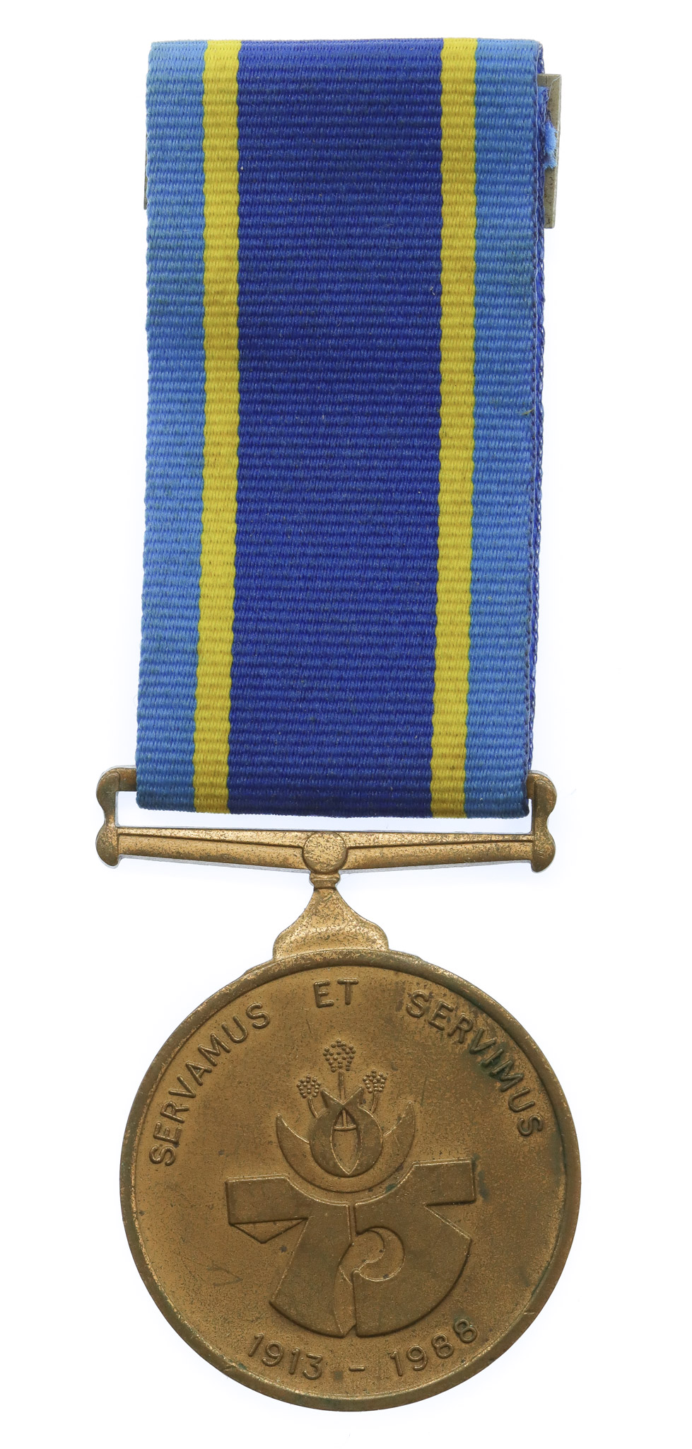 South African Police 75th Anniversary Medal - A.R. Kst. C.G.J. Coetzer