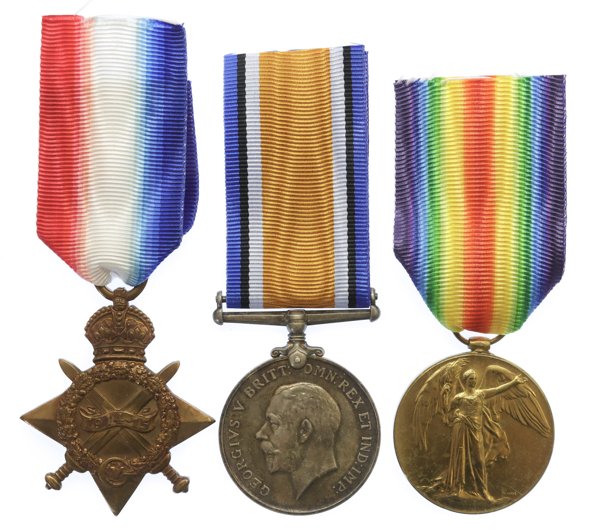 WW1 1914-15 Star Medal Trio - Pte. W.G. Arscott, 10th Bn. Devonshire Regiment - K.I.A. 29/01/18