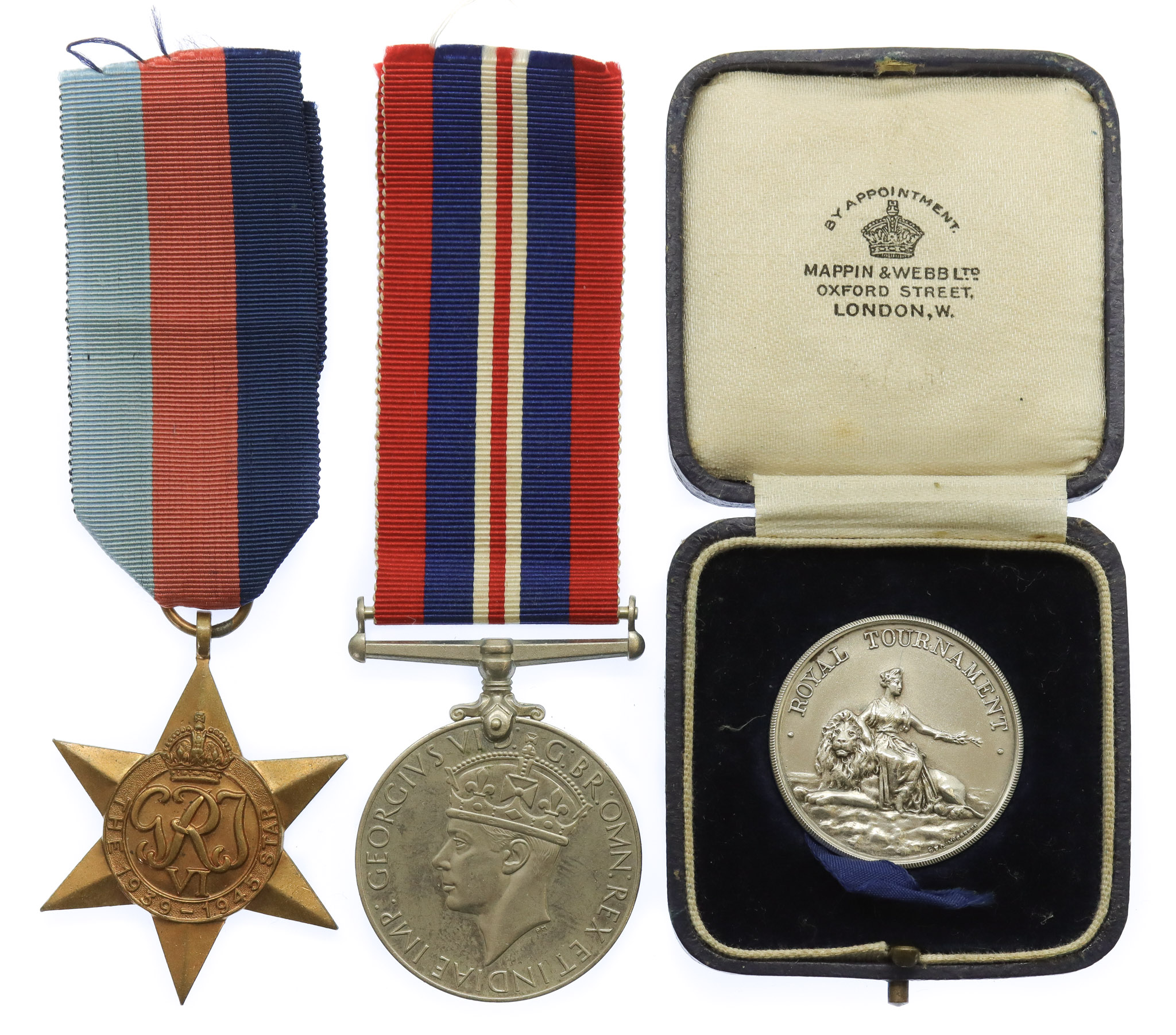 WW2 1939-45 Star and War Medal with Hallmarked Silver Royal Tournament Medal - Troop Sergeant Major Arthur Gerrard, 4th/7th Dragoon Guards - K.I.A. During the Retreat to Dunkirk 21/5/1940