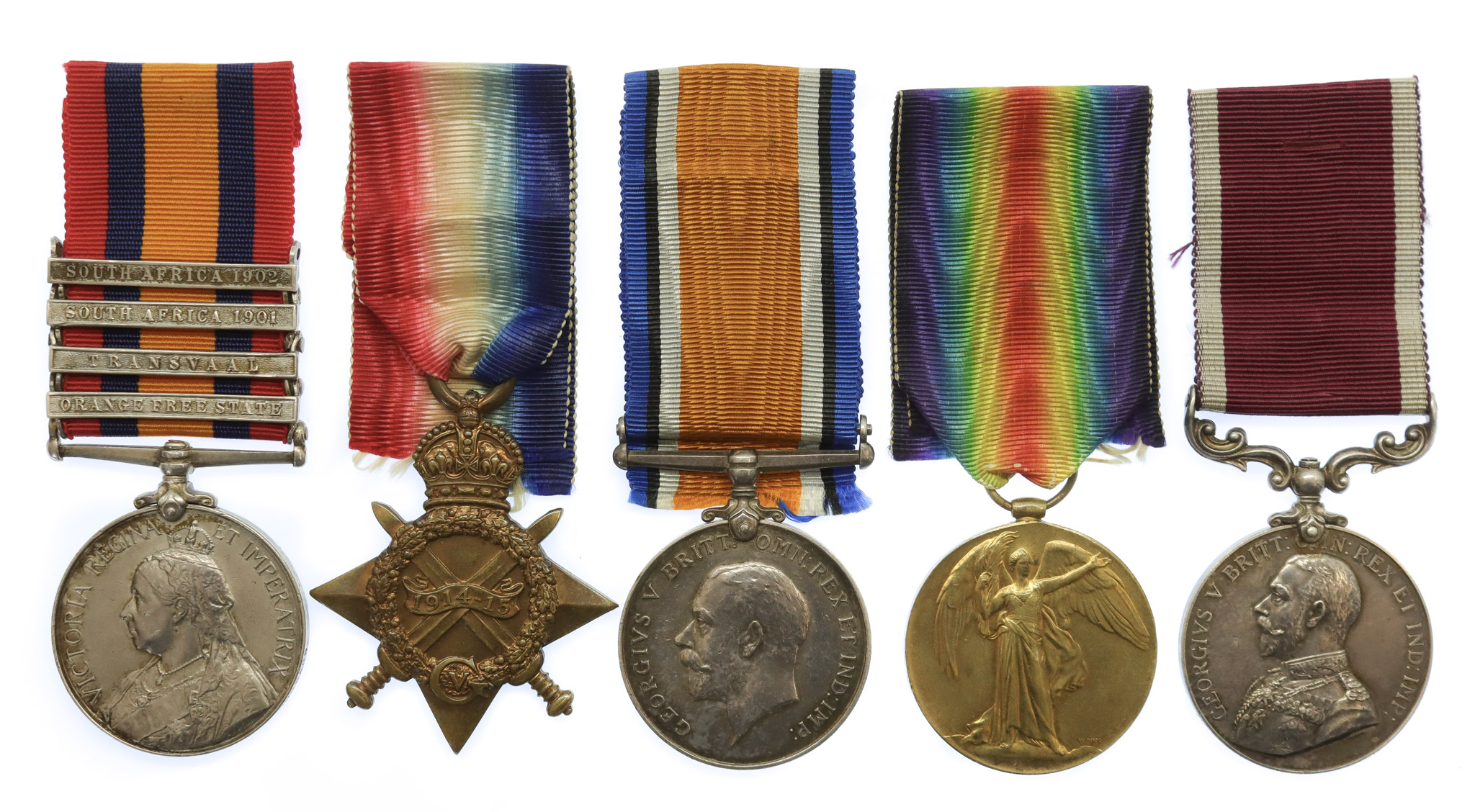 QSA (4 Clasps), 1914-15 Star, British War Medal, Victory Medal and Army LS&GC Medal Group of Five - Sergeant Major J. Croxon, 3rd Hussars / 18th Hussars