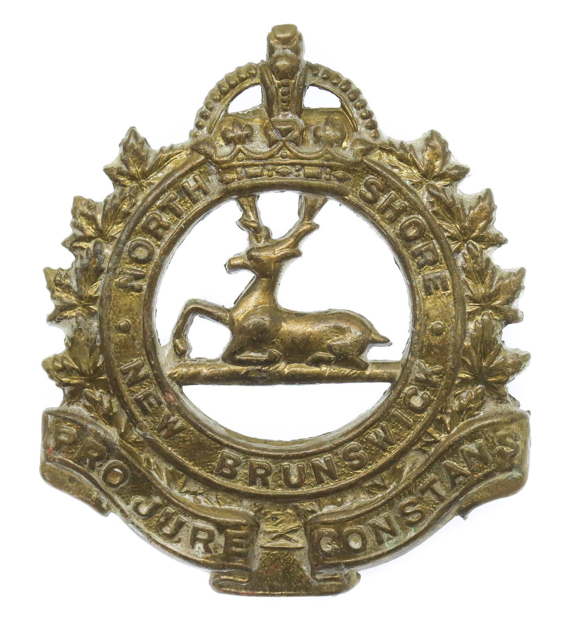 Canadian North Shore New Brunswick Regiment Cap Badge - King's Crown
