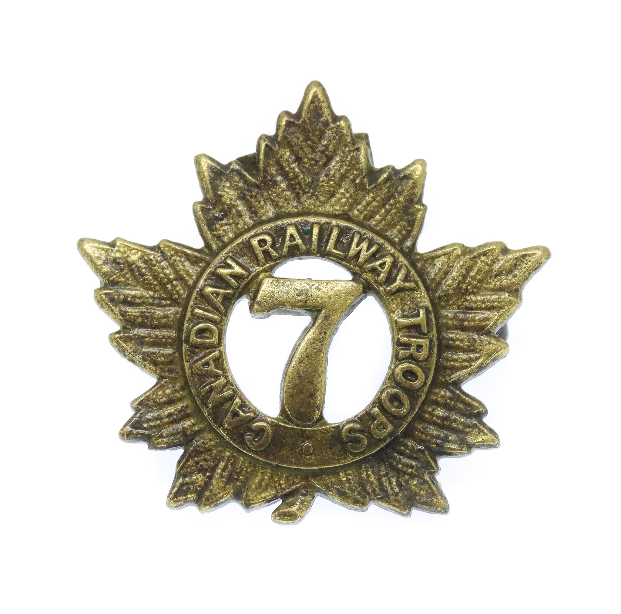 7th Canadian Railway Troops WW1 C.E.F. Collar Badge