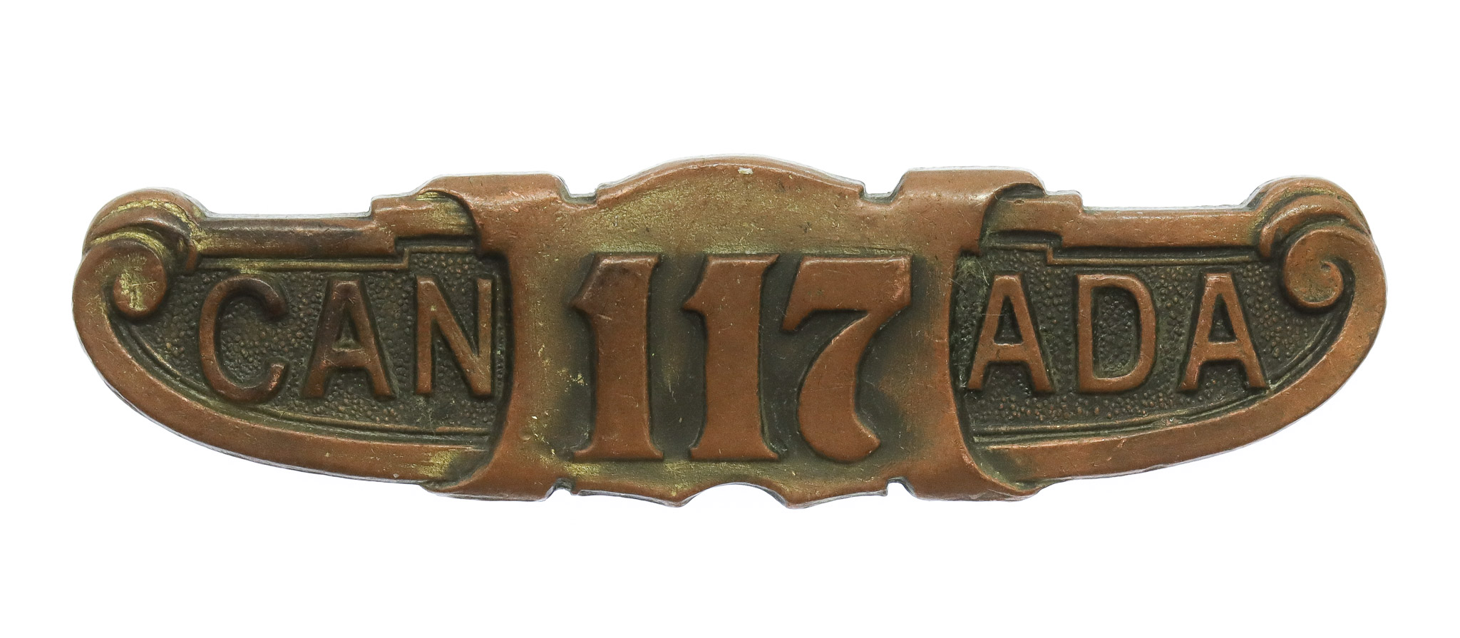 Canadian 117th Infantry Battalion (Eastern Township Bn. ) WW1 C.E.F. Shoulder Title