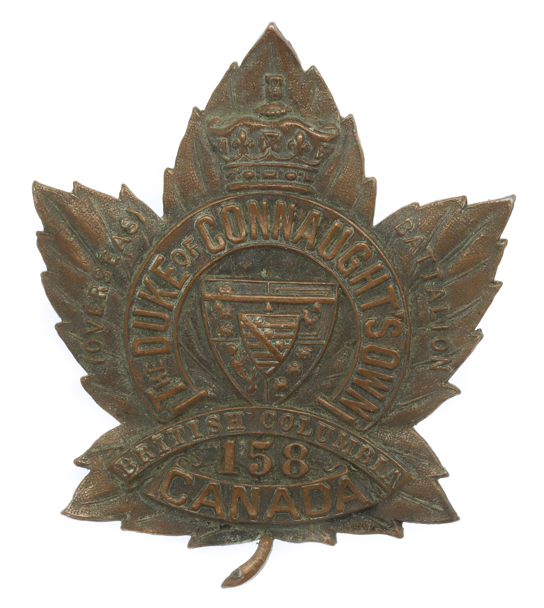 Canadian 158th Infantry Battalion (Duke of Connaught's Own) WW1 C.E.F. Cap Badge