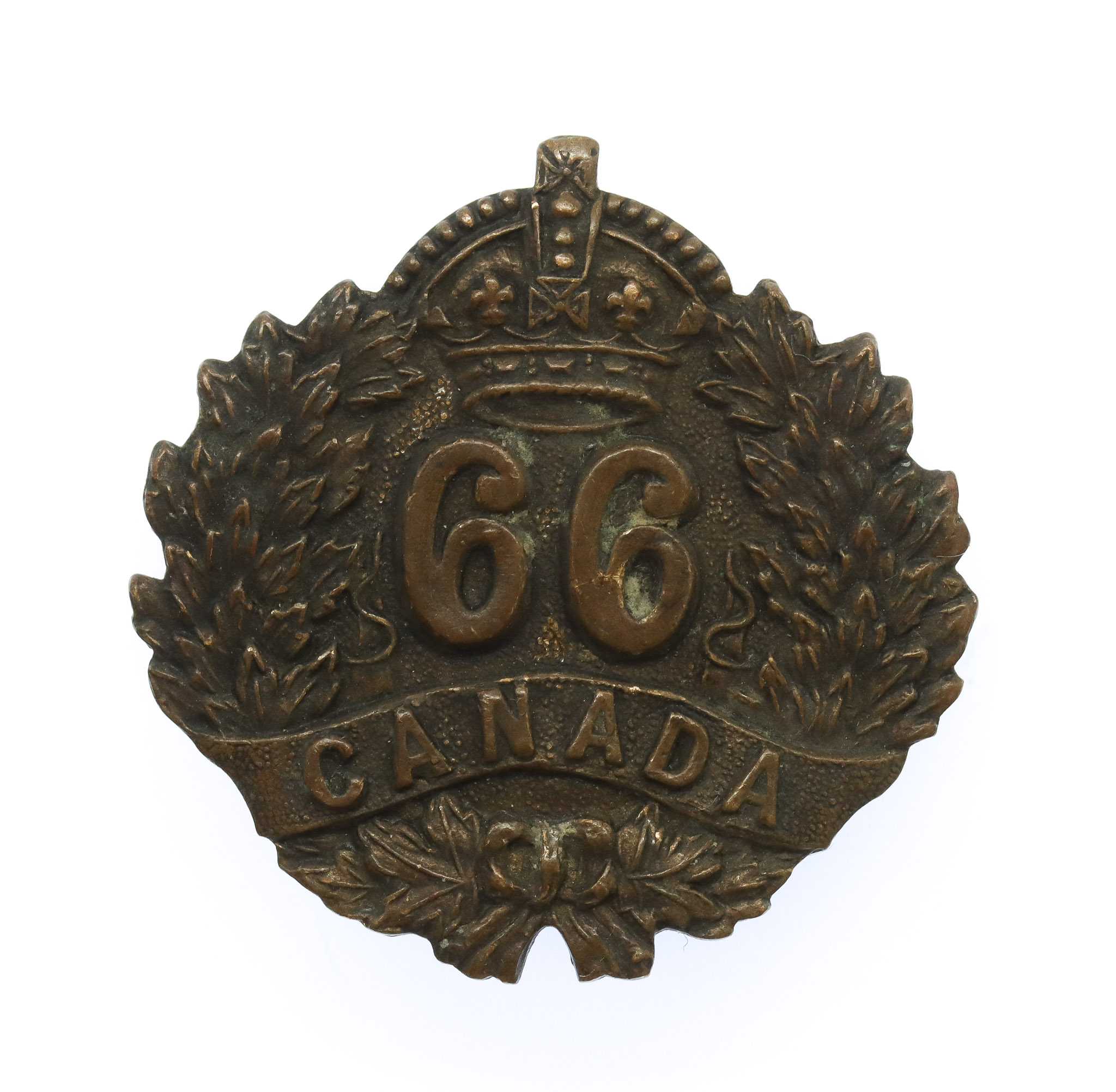Canadian 66th (Edmonton, Alberta) Infantry Battalion WW1 C.E.F. Collar Badge