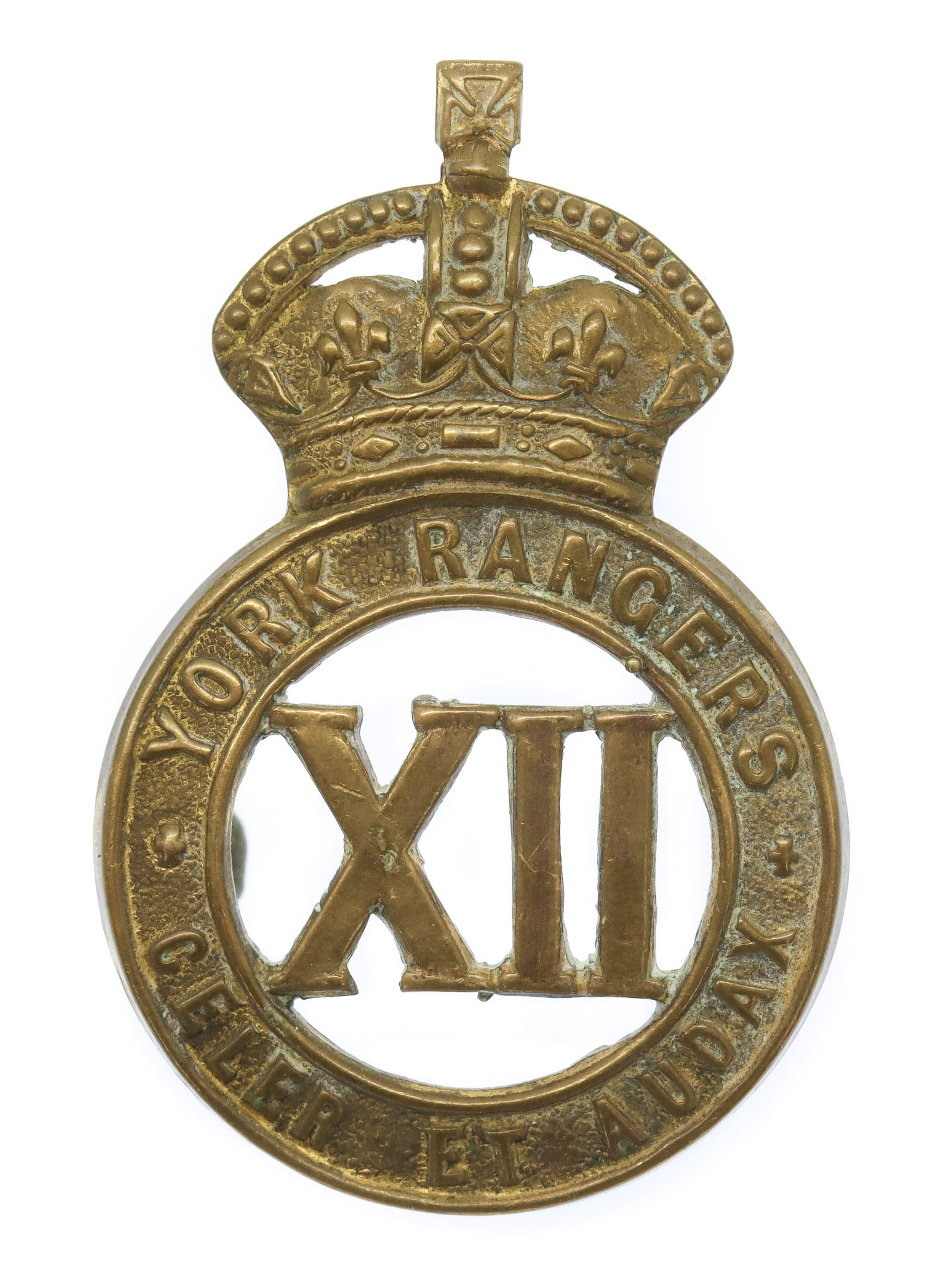 Canadian WW1 12th York Rangers Militia Cap Badge