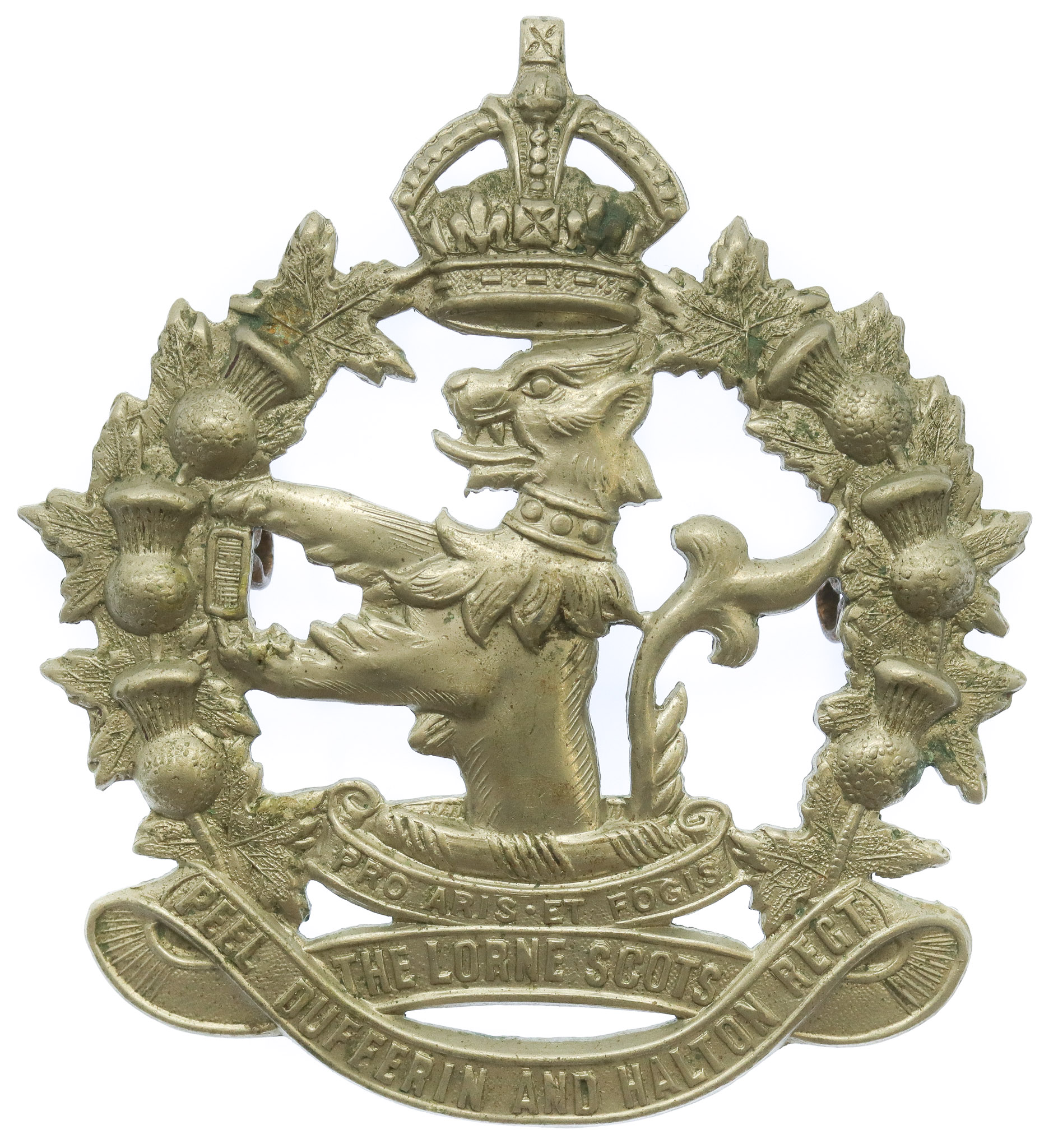 Canadian The Lorne Scots (Peel Dufferin and Halton Regiment) Cap Badge - King's Crown