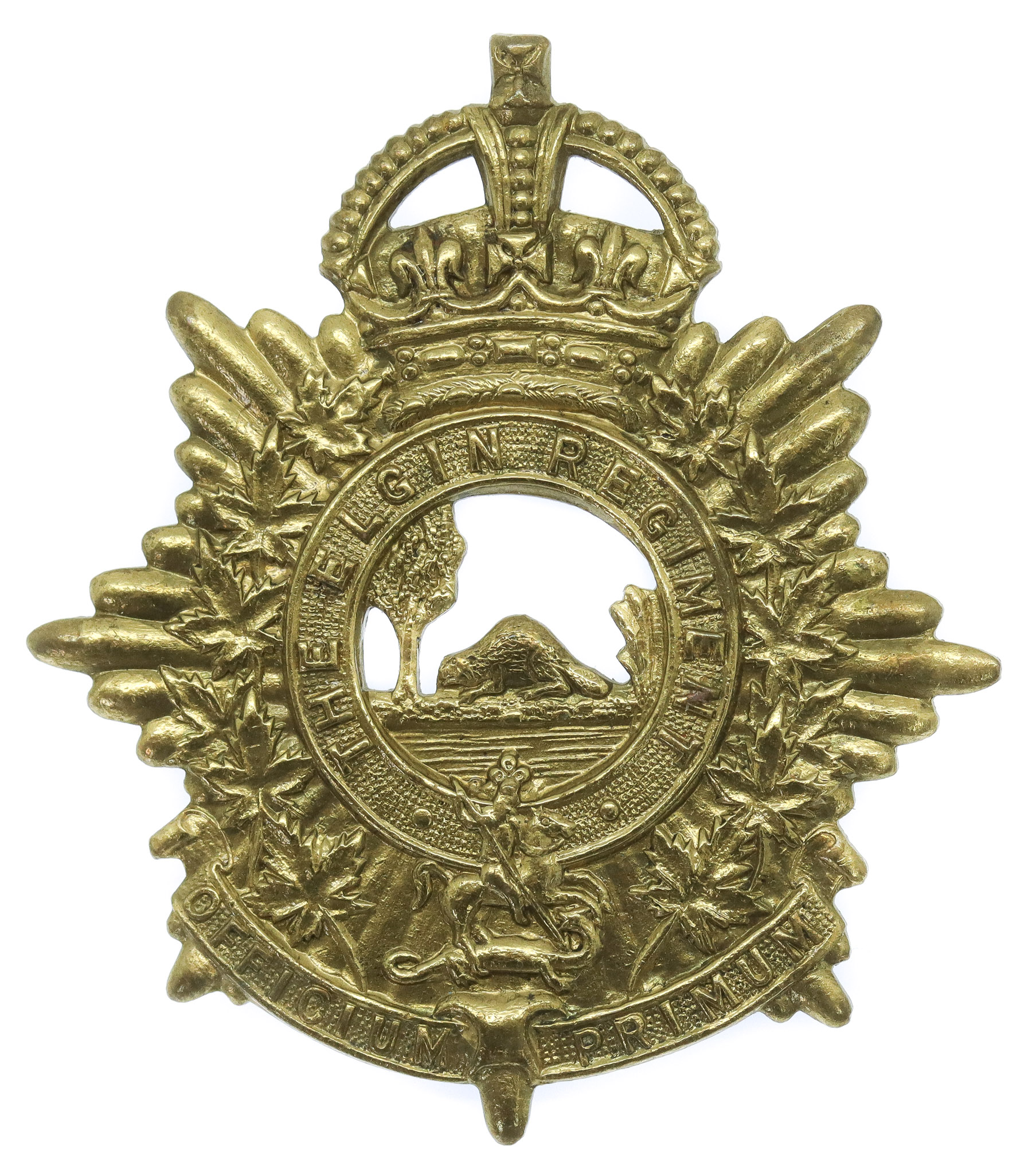 Canadian The Elgin Regiment Cap Badge - King's Crown