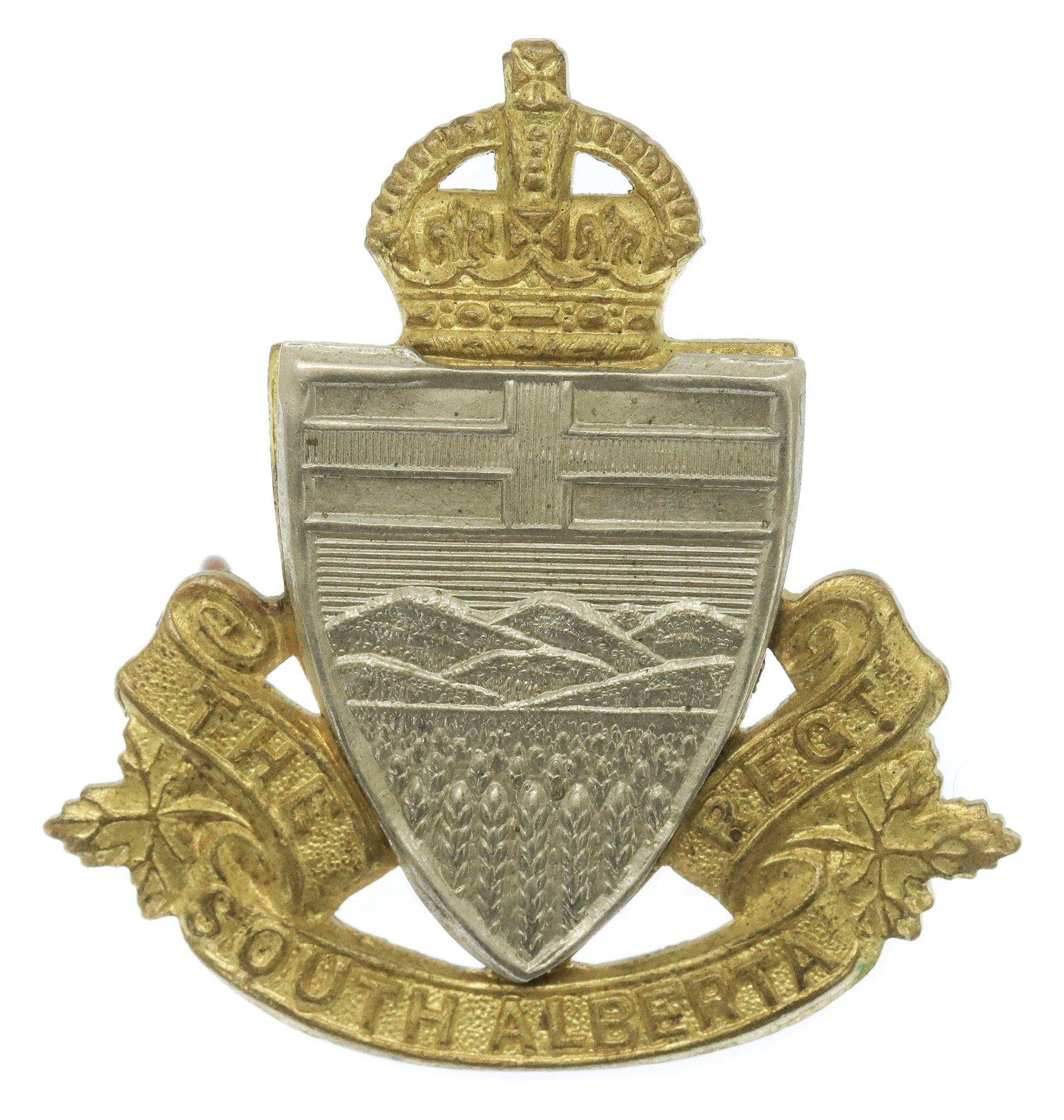 Canadian South Alberta Regiment Cap Badge - King's Crown