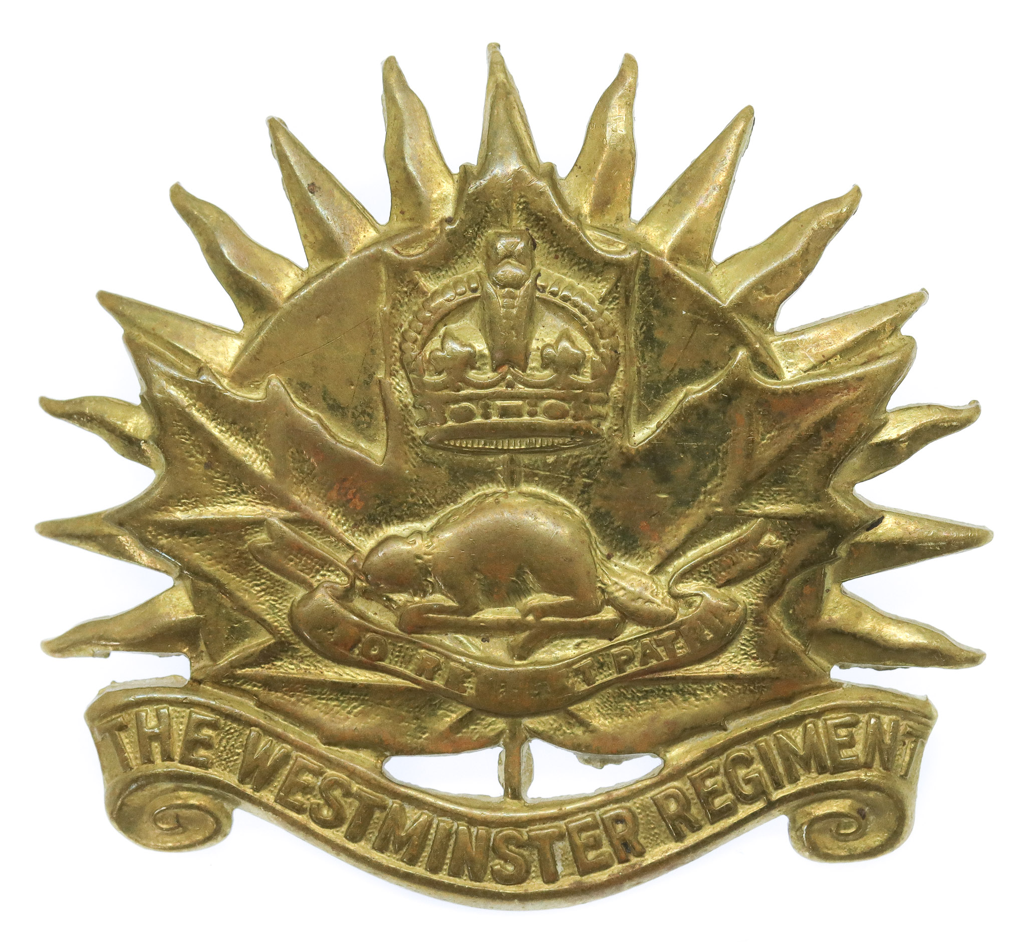 Canadian Westminster Regiment Cap Badge - King's Crown
