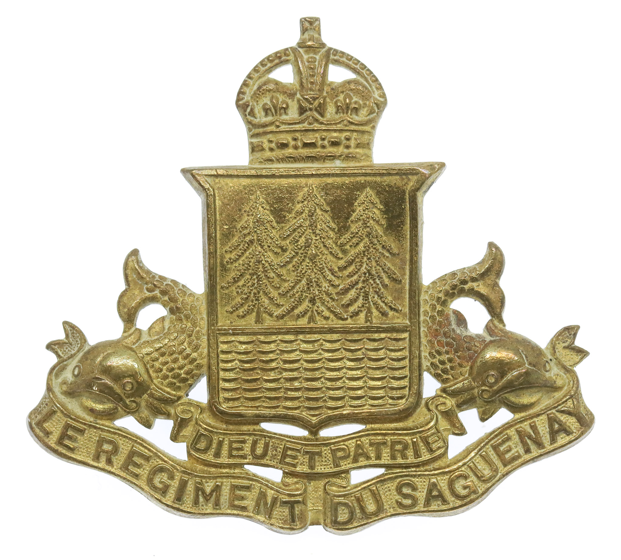 Canadian Le Regiment du Saguenay Cap Badge - King's Crown