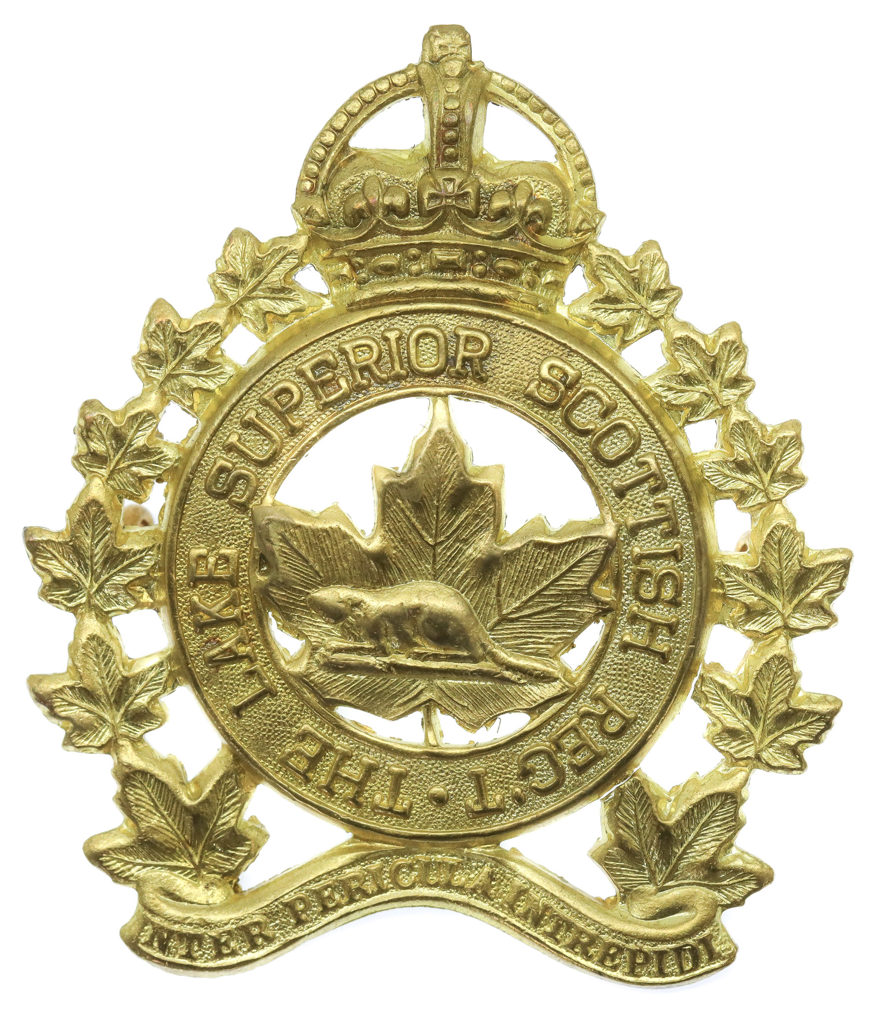 Canadian Lake Superior Scottish Regiment Cap Badge - King's Crown 