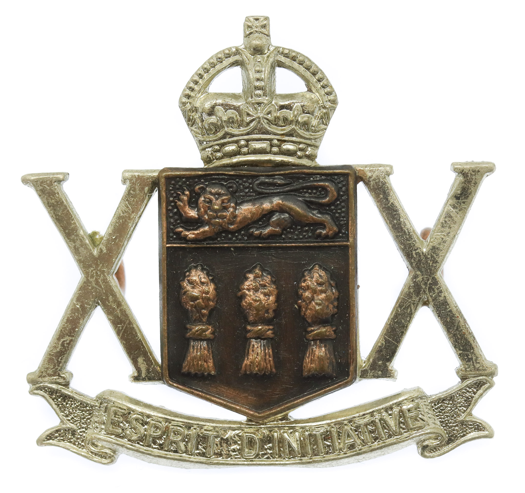 Canadian 20th Saskatchewan Dragoons (Armoured) Cap Badge - King's Crown