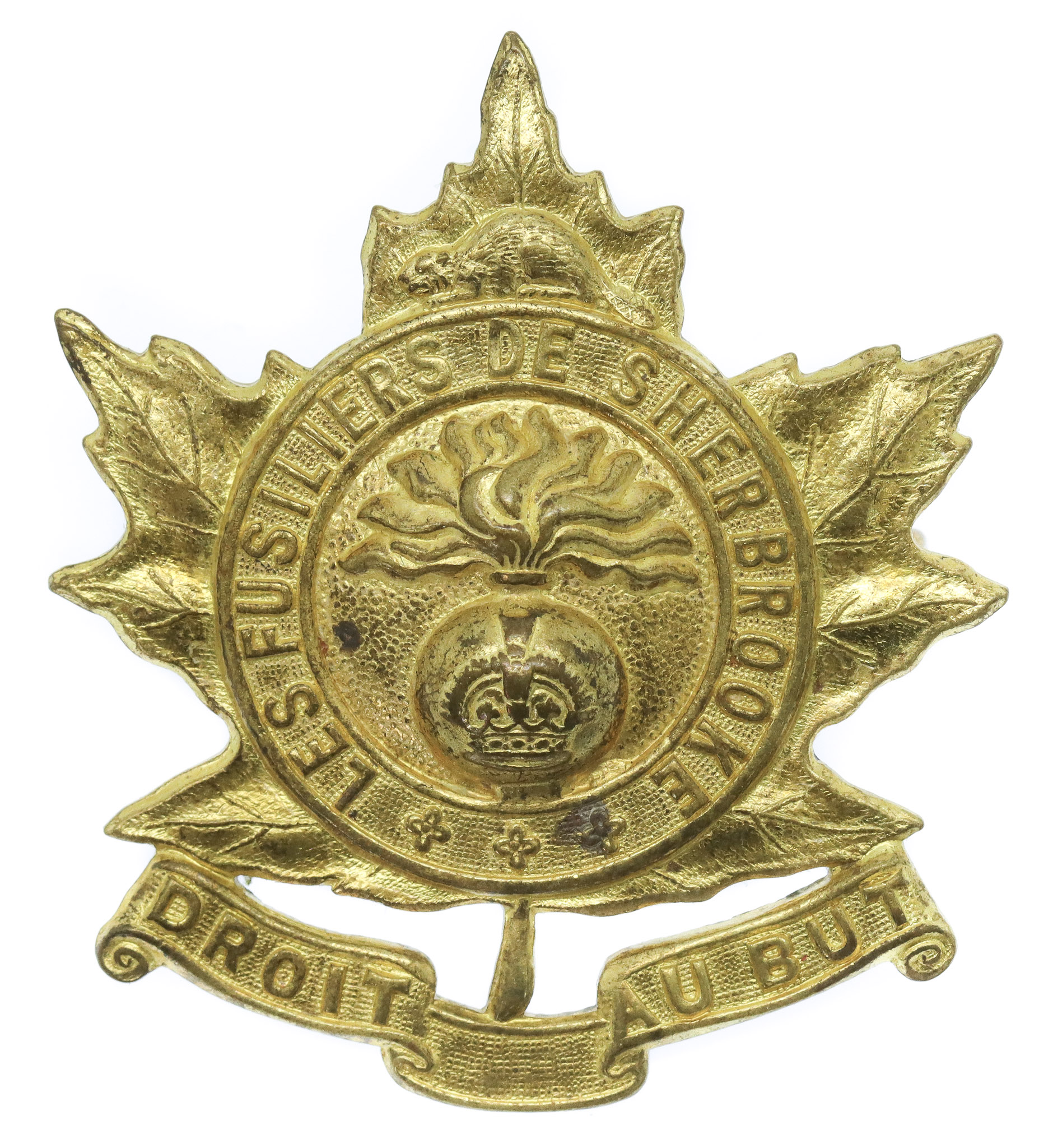 Canadian Les Fusiliers de Sherbrooke Cap Badge - King's Crown