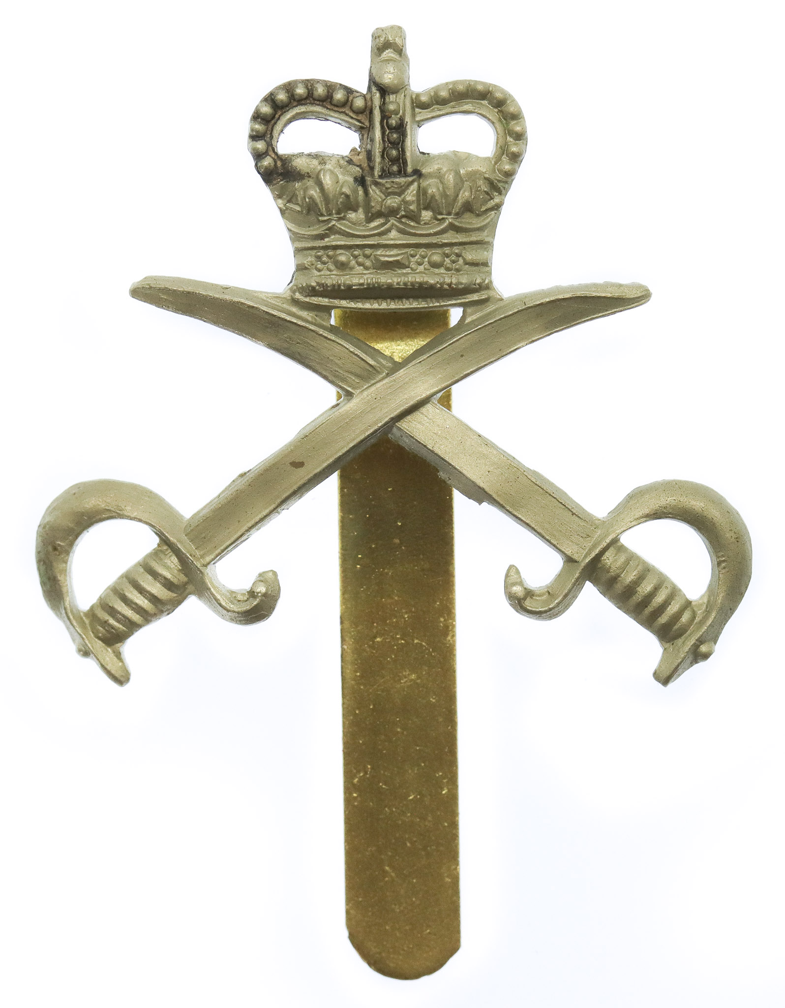 Army Physical Training Corps (A.P.T.C.) White Metal Cap Badge - Queen's Crown