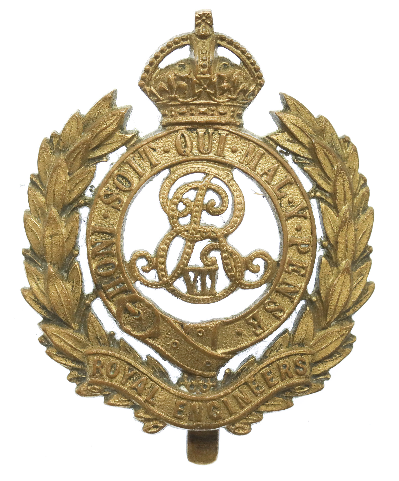 Edward VII Royal Engineers Officer's Cap Badge