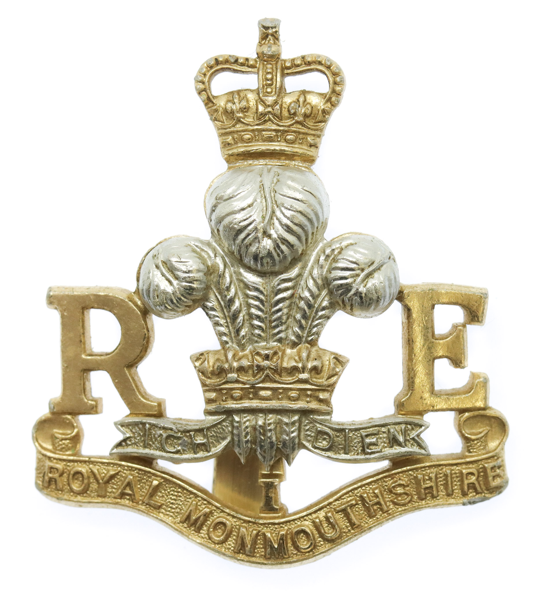 Royal Monmouthshire Royal Engineers Anodised (Staybrite) Cap Badge