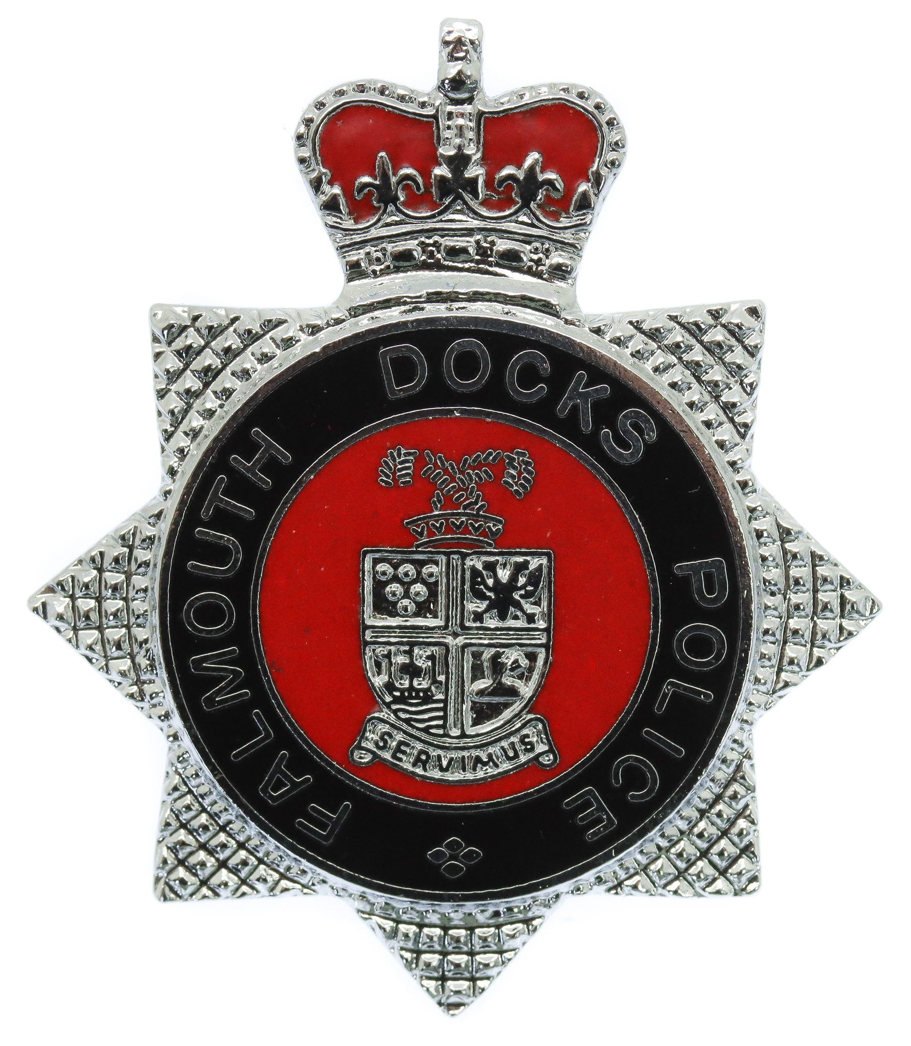 Falmouth Docks Police Enamelled Cap Badge - Queen's Crown