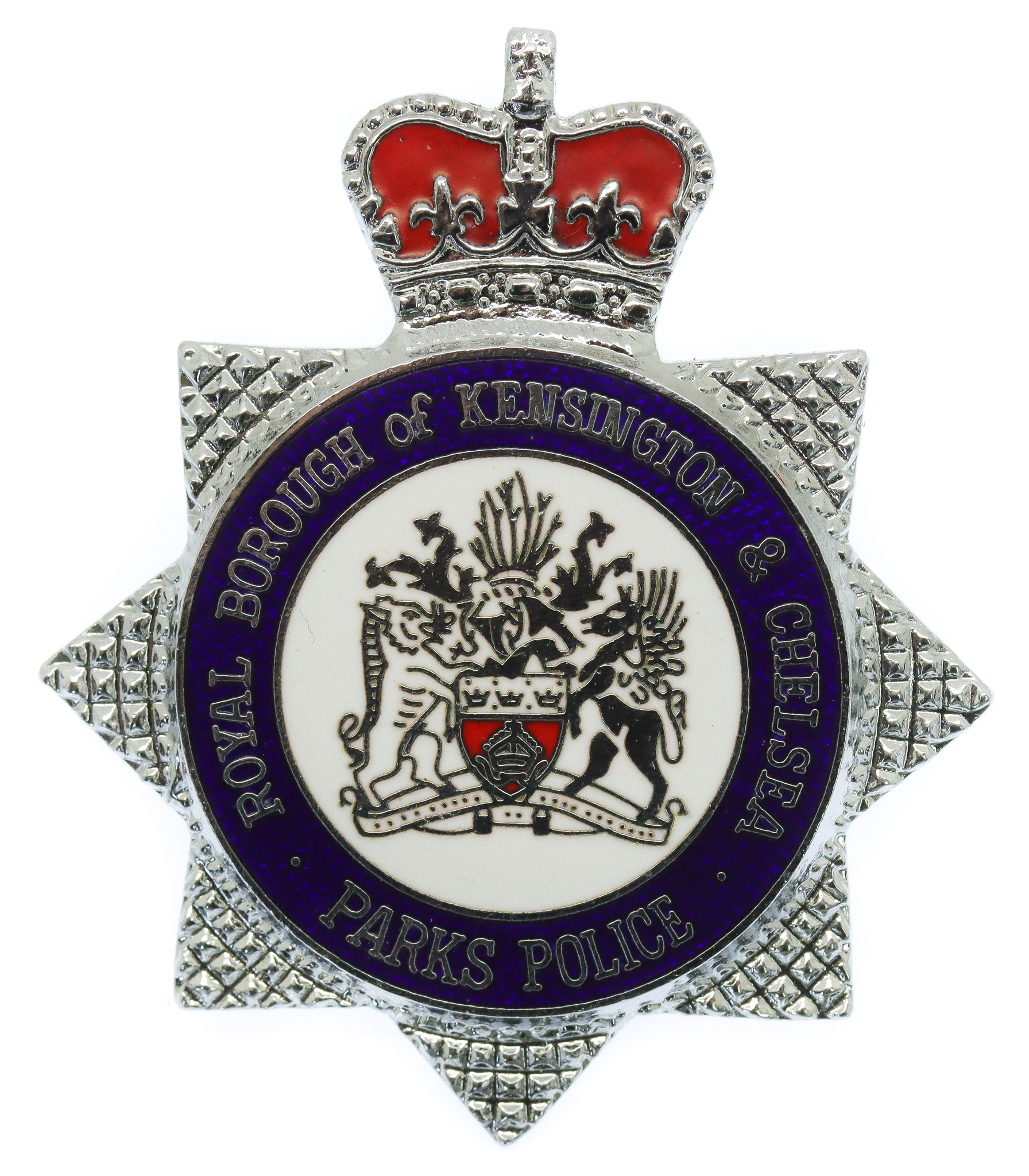 Royal Borough of Kensington & Chelsea Parks Police Enamelled Cap Badge - Queen's Crown