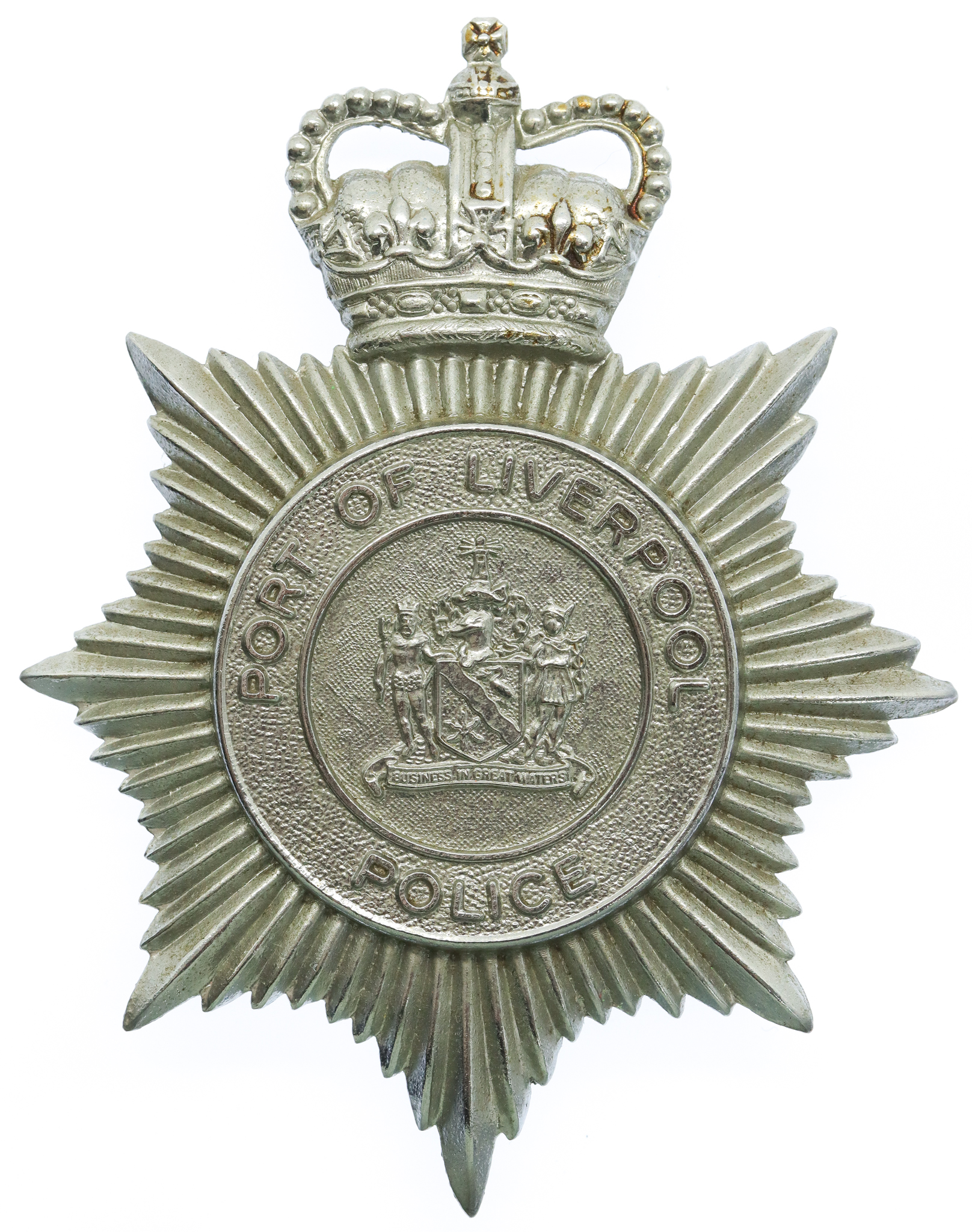 Port of Liverpool Police Helmet Plate - Queen's Crown