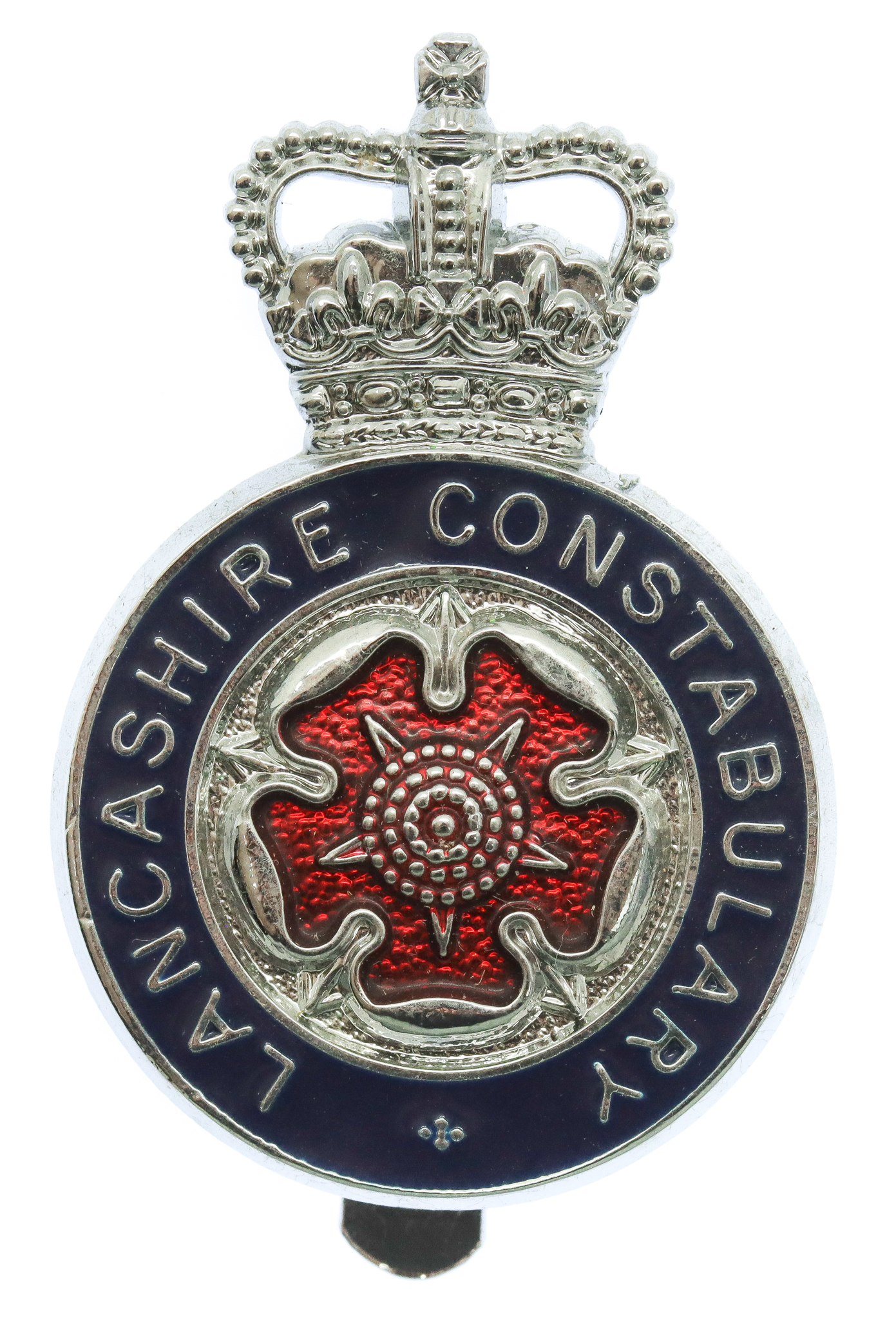 Lancashire Constabulary Enamelled Cap Badge - Queen's Crown