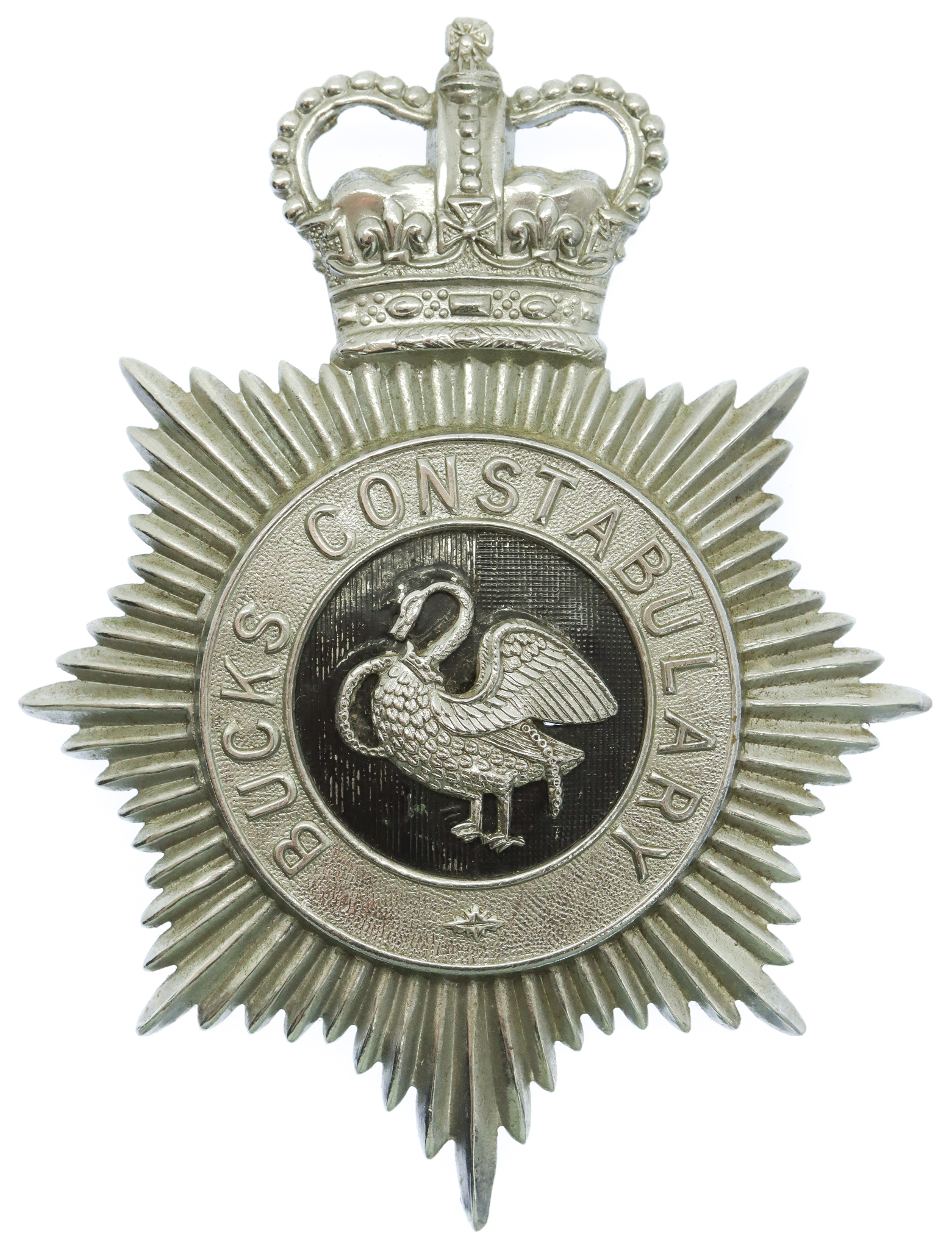 Buckinghamshire Constabulary Helmet Plate - Queen's Crown