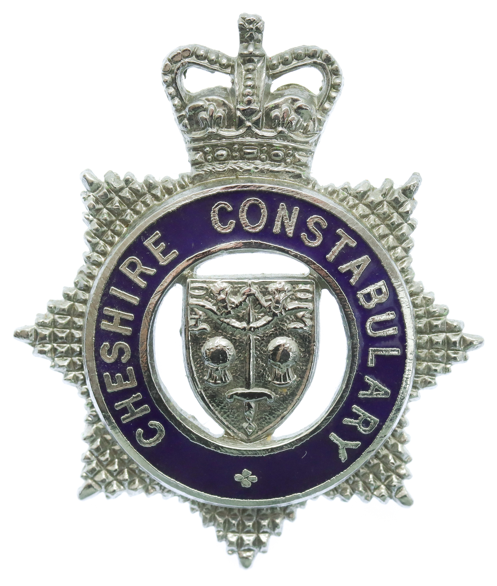 Cheshire Constabulary Senior Officer's Enamelled Cap Badge - Queen's Crown