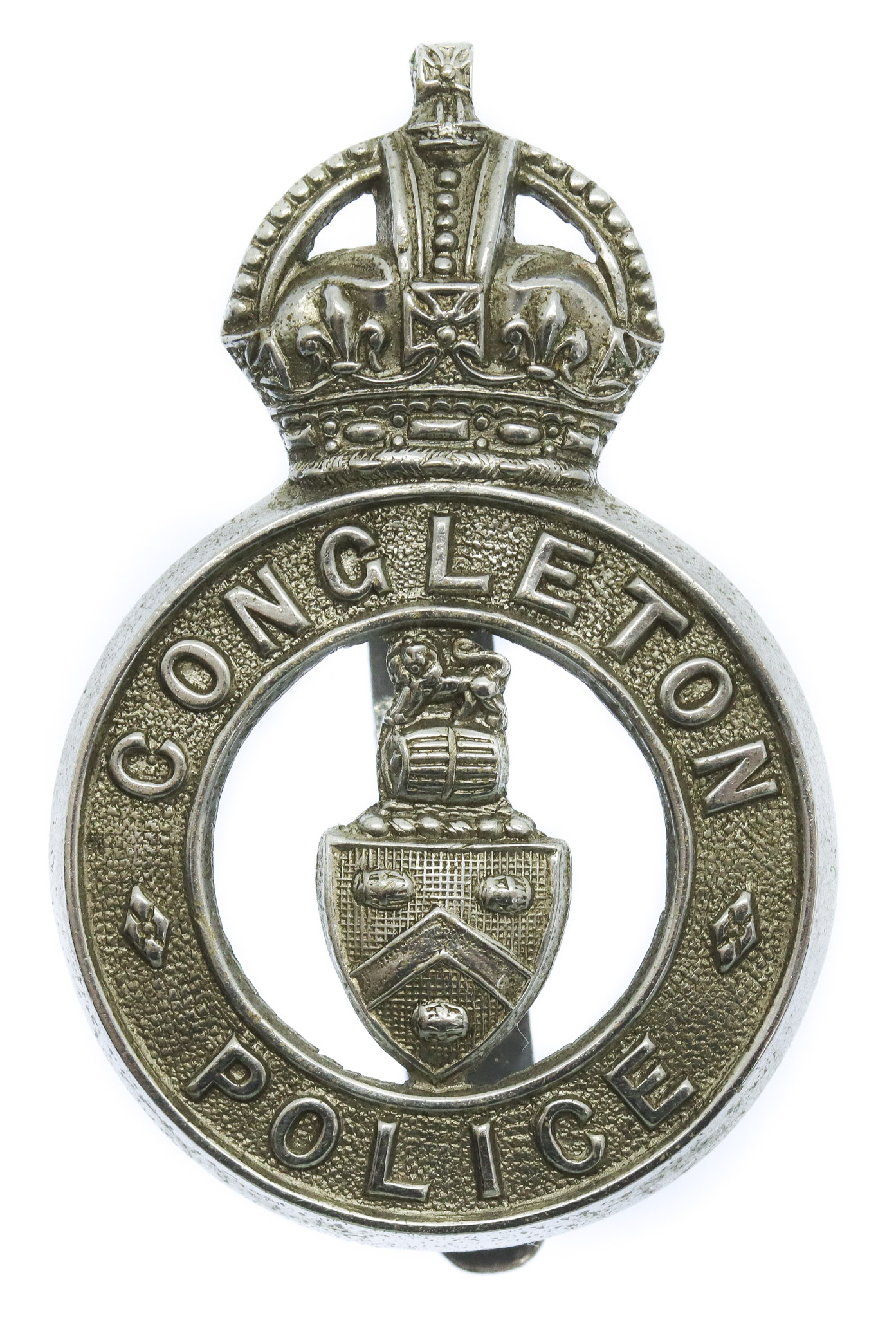 Congleton Borough Police Cap Badge - King's Crown