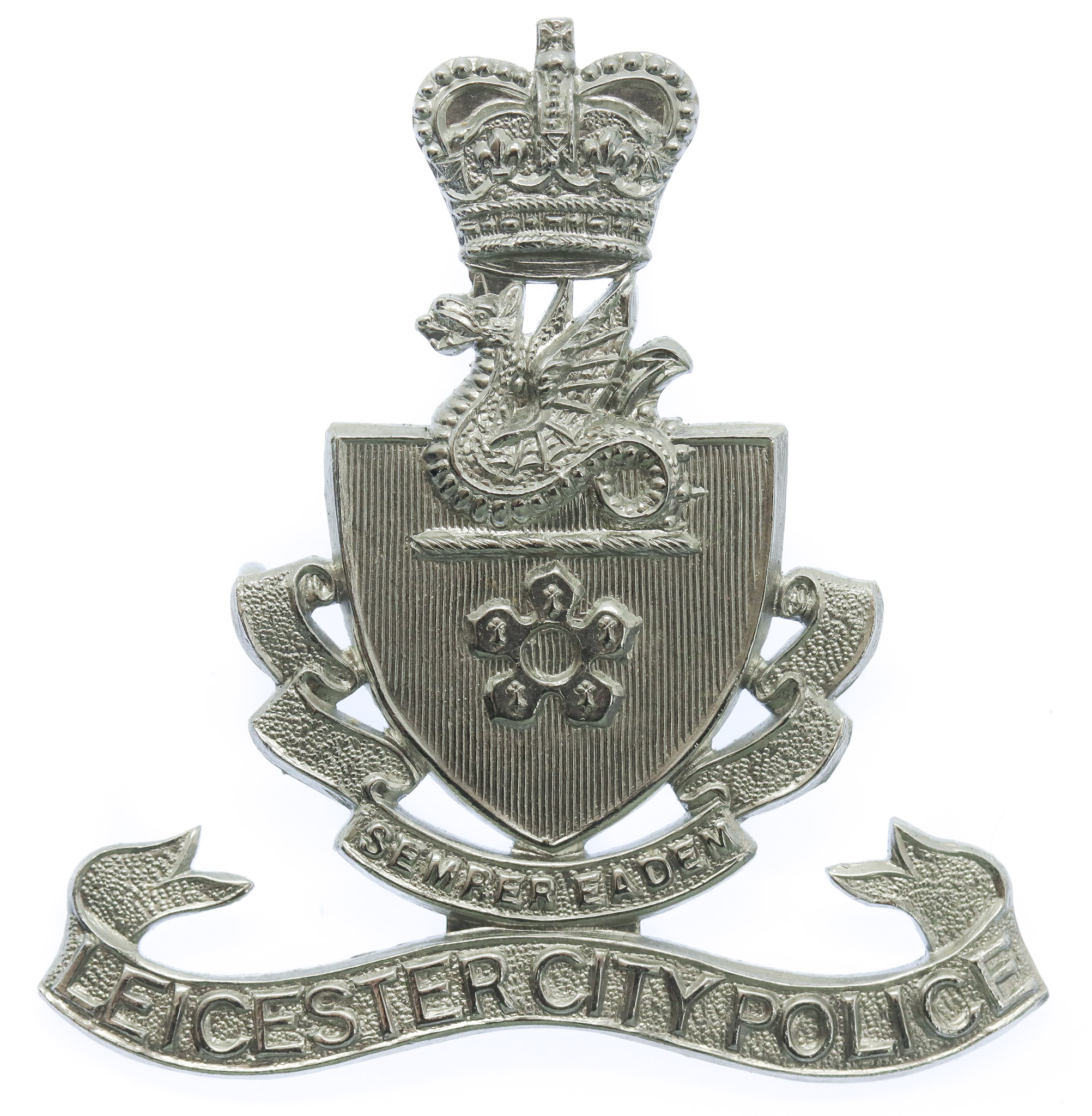 Leicester City Police Cap Badge -Queen's Crown