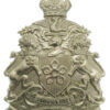 Leicester City Police White Metal Helmet Plate - King's Crown
