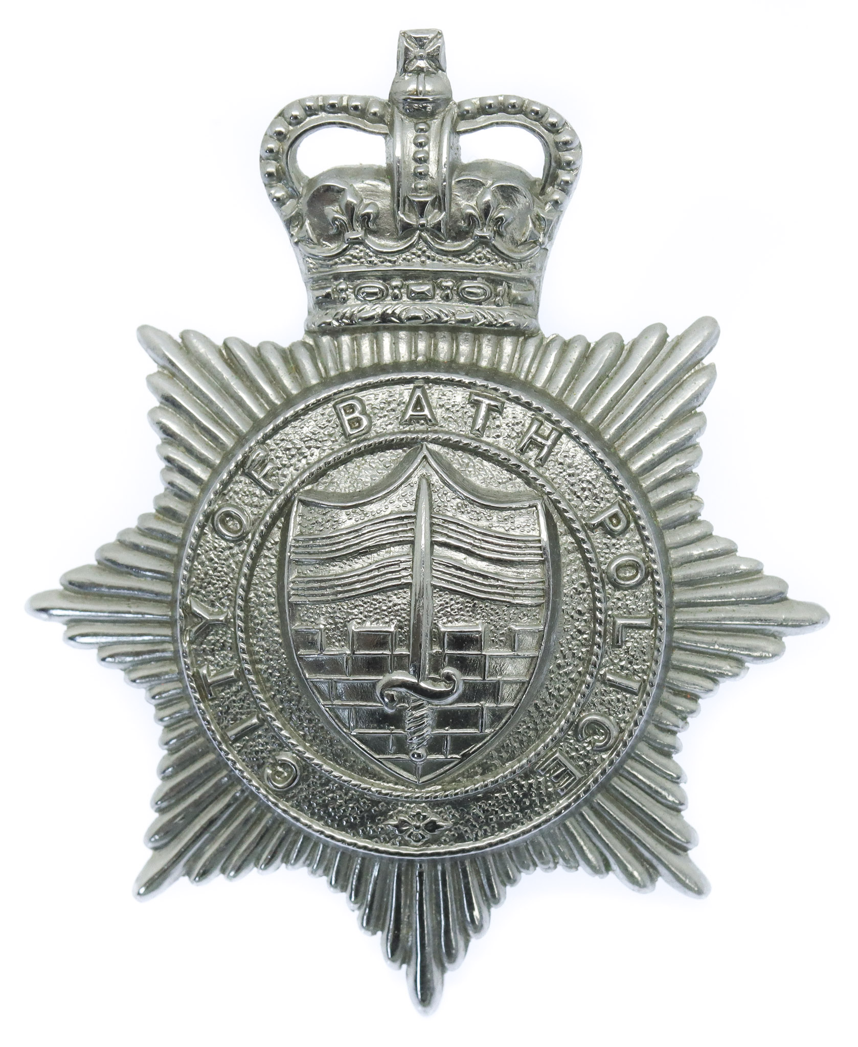 Bath City Police Cap Badge - Queen's Crown