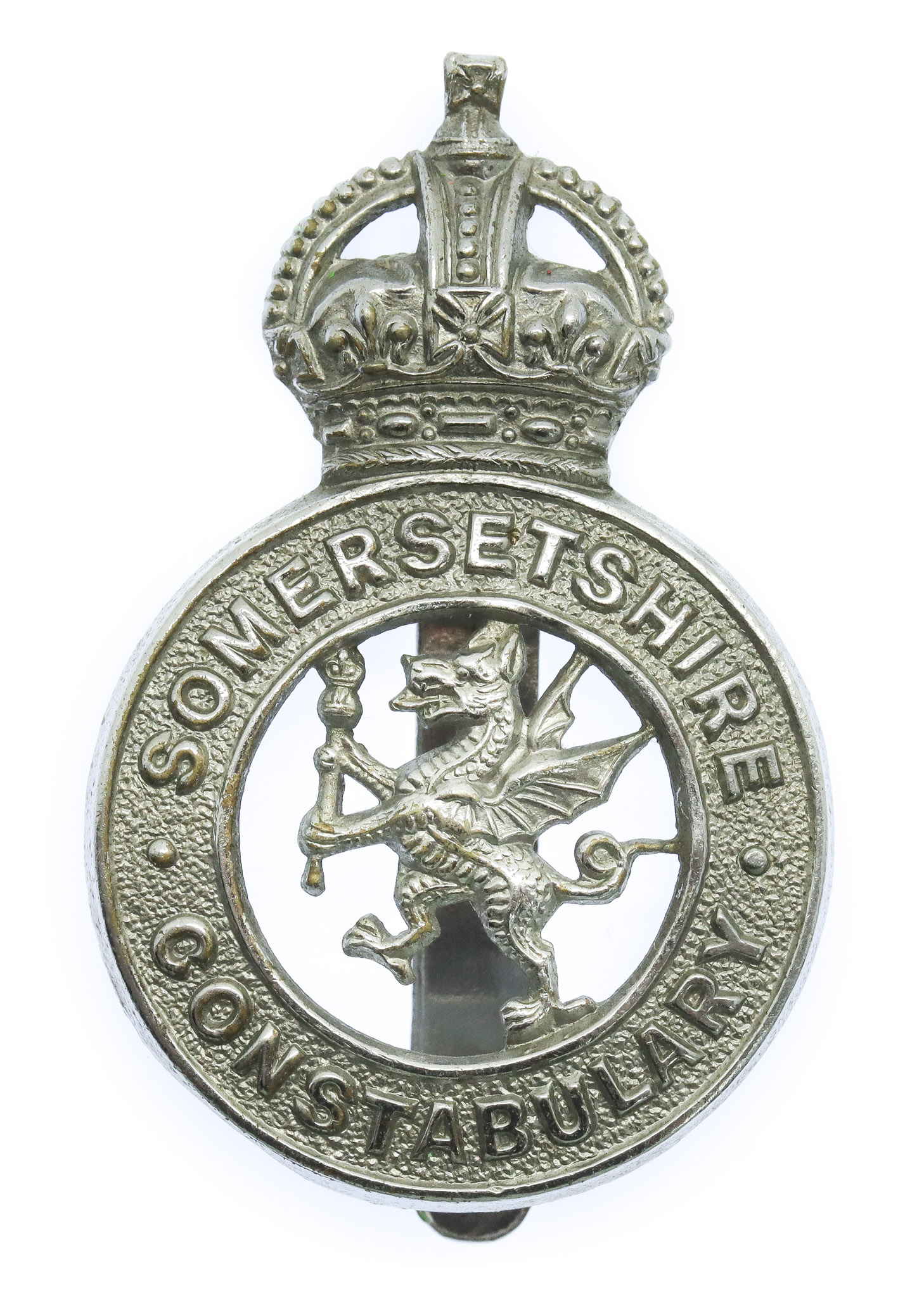 Somersetshire Constabulary Cap Badge - King's Crown