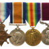 WW1 1914-15 Star, British War Medal, Victory Medal and Long Service & Good Conduct Medal Group of Four - Regimental Sergeant Major H.A. Firth, 1st Bn. Suffolk  Regiment - Twice Wounded