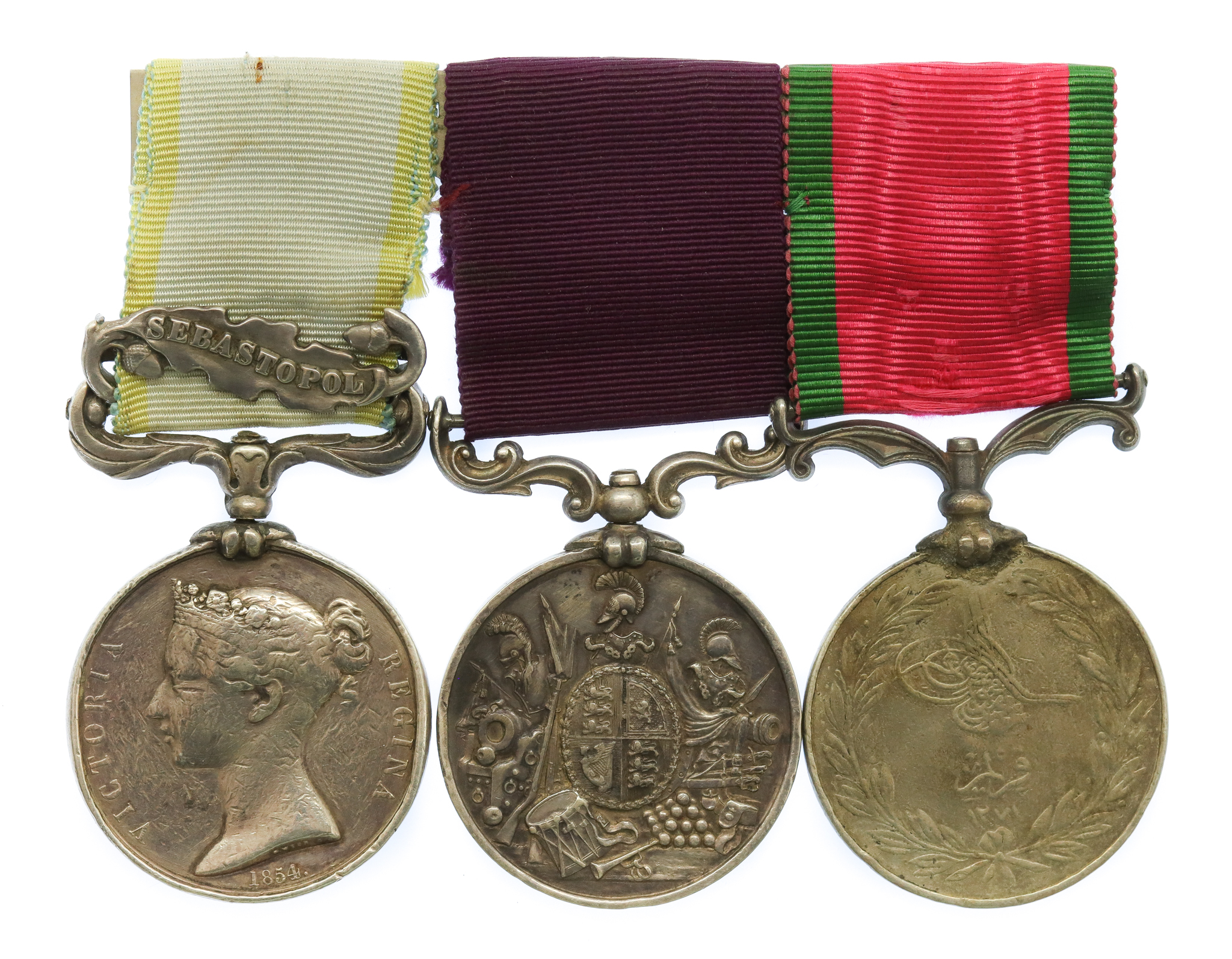1854 Crimea Medal (Clasp - Sebastopol), Army LS&GC Medal and Turkish Crimea Medal Group of Three - Quartermaster R. Haw, 73rd Regiment & Scots Fusilier Guards