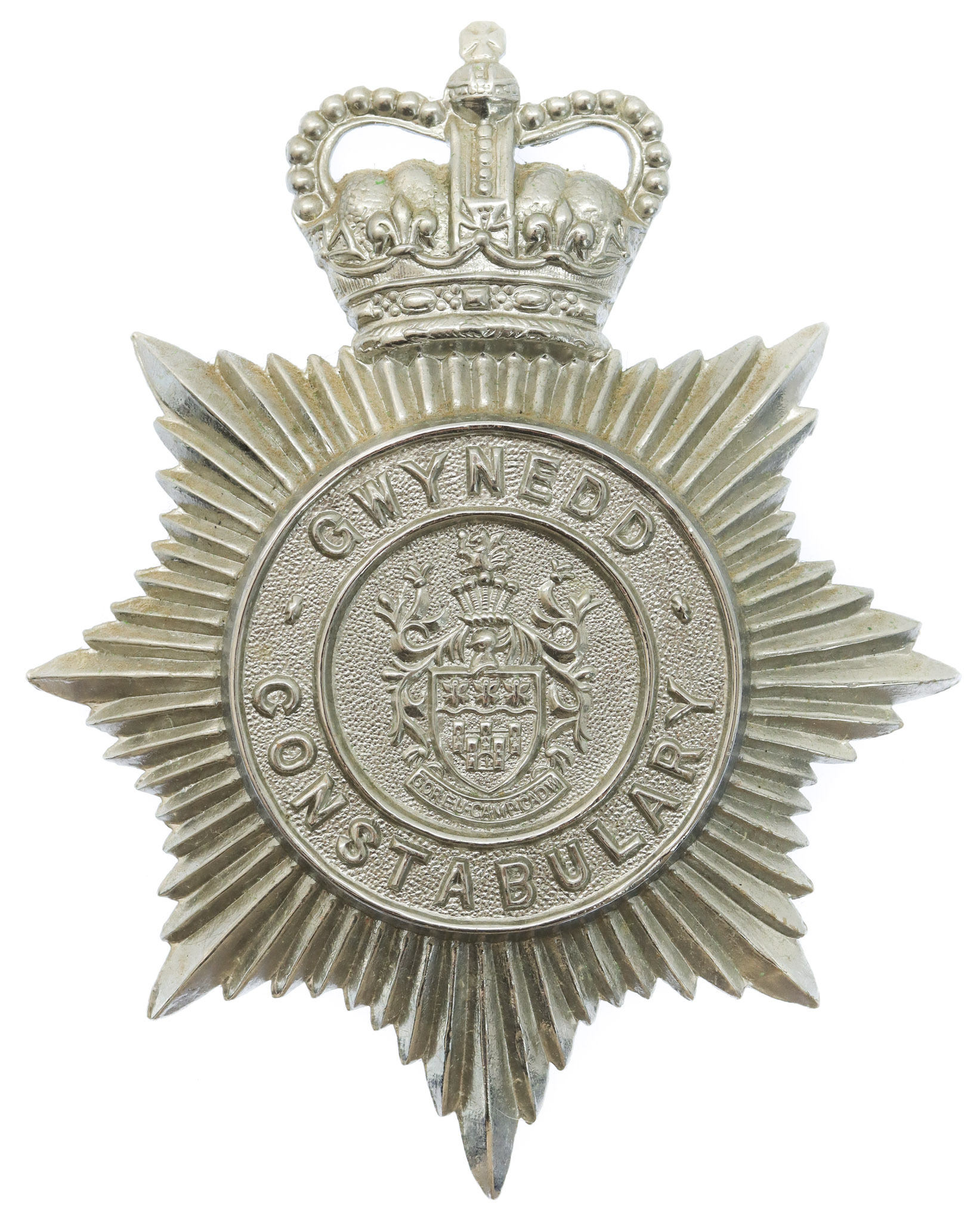 Gwynedd Constabulary Helmet Plate - Queen's Crown